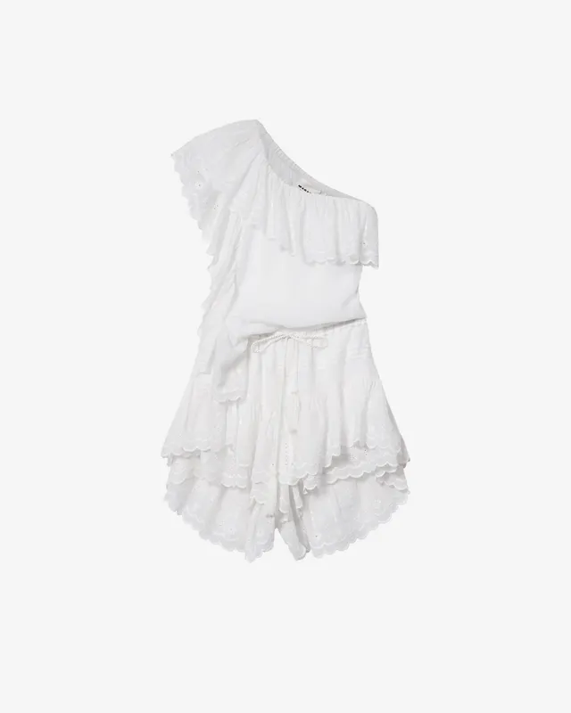 Isabel Marant Lalia combinaison blanc coton brodé