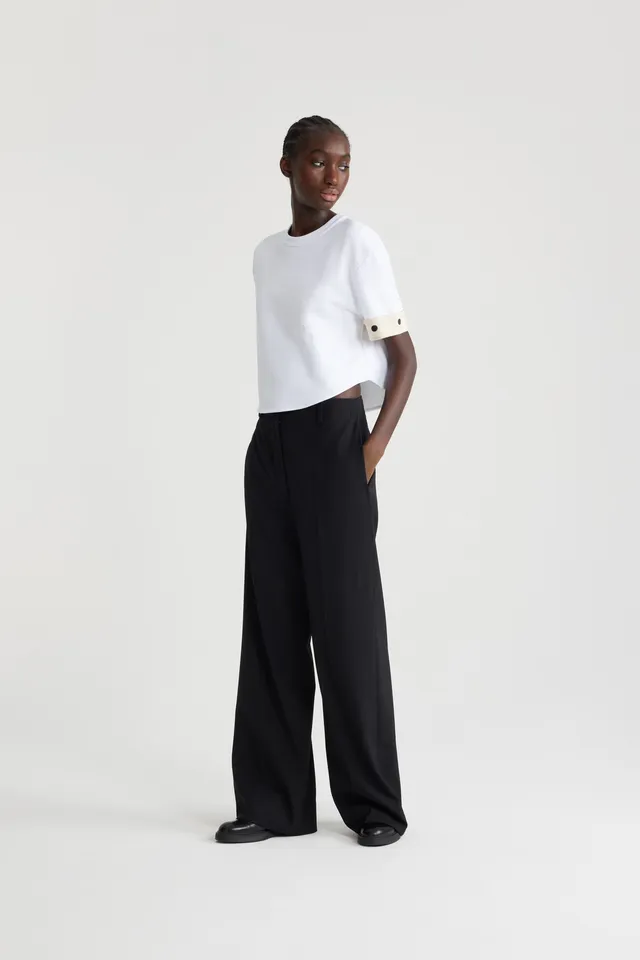 Patou H24JE1279990001W t-shirt crop blanc coton bio