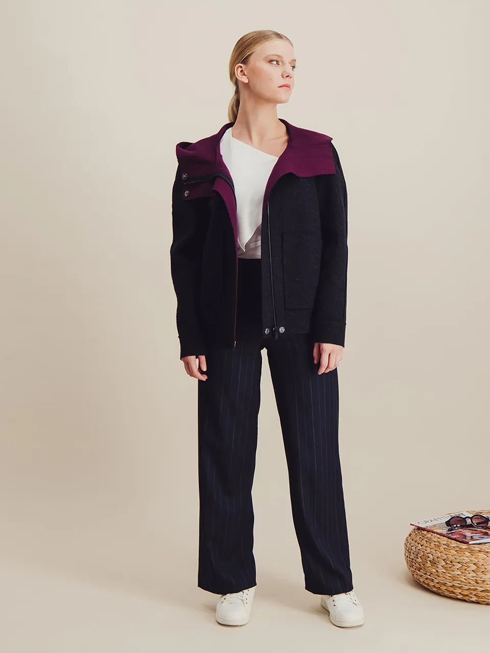 Anahide Saint André Domaru veste laine réversible