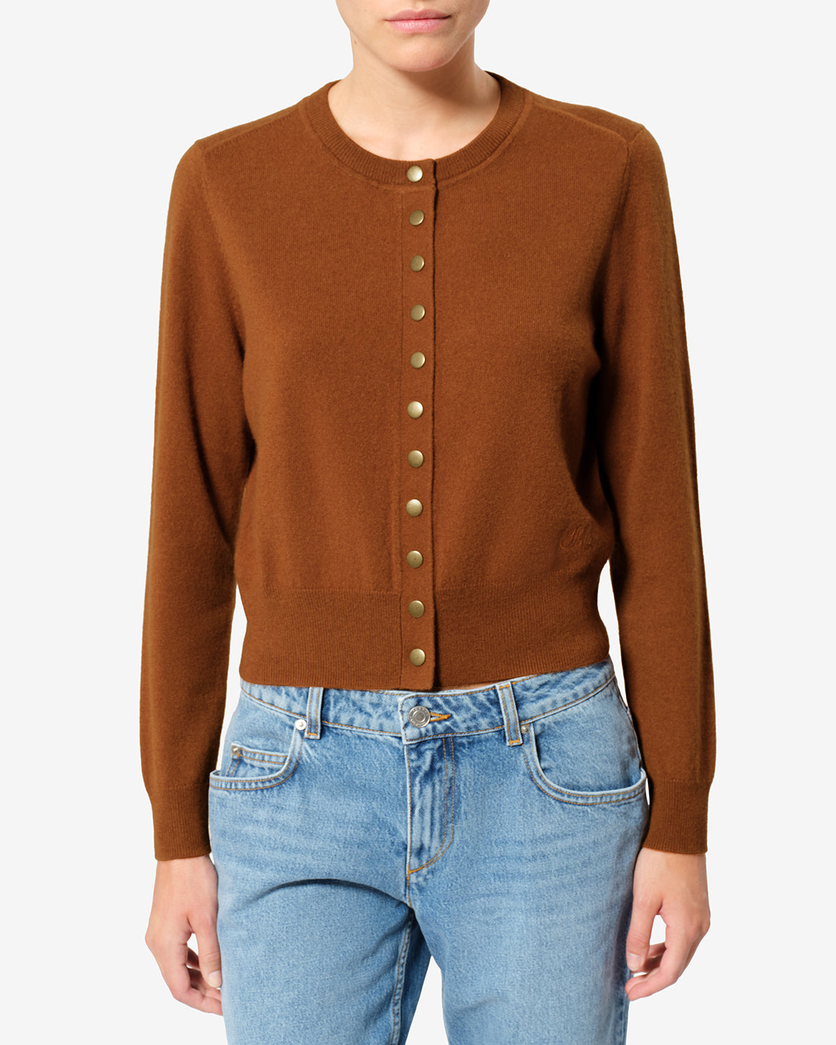 Isabel Marant Idesia CA0101FB-B1L07I cardigan caramel laine