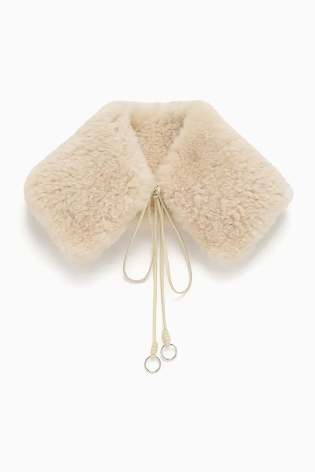 Ulla Johnson Shearling Collar col Pearl cuir réversible