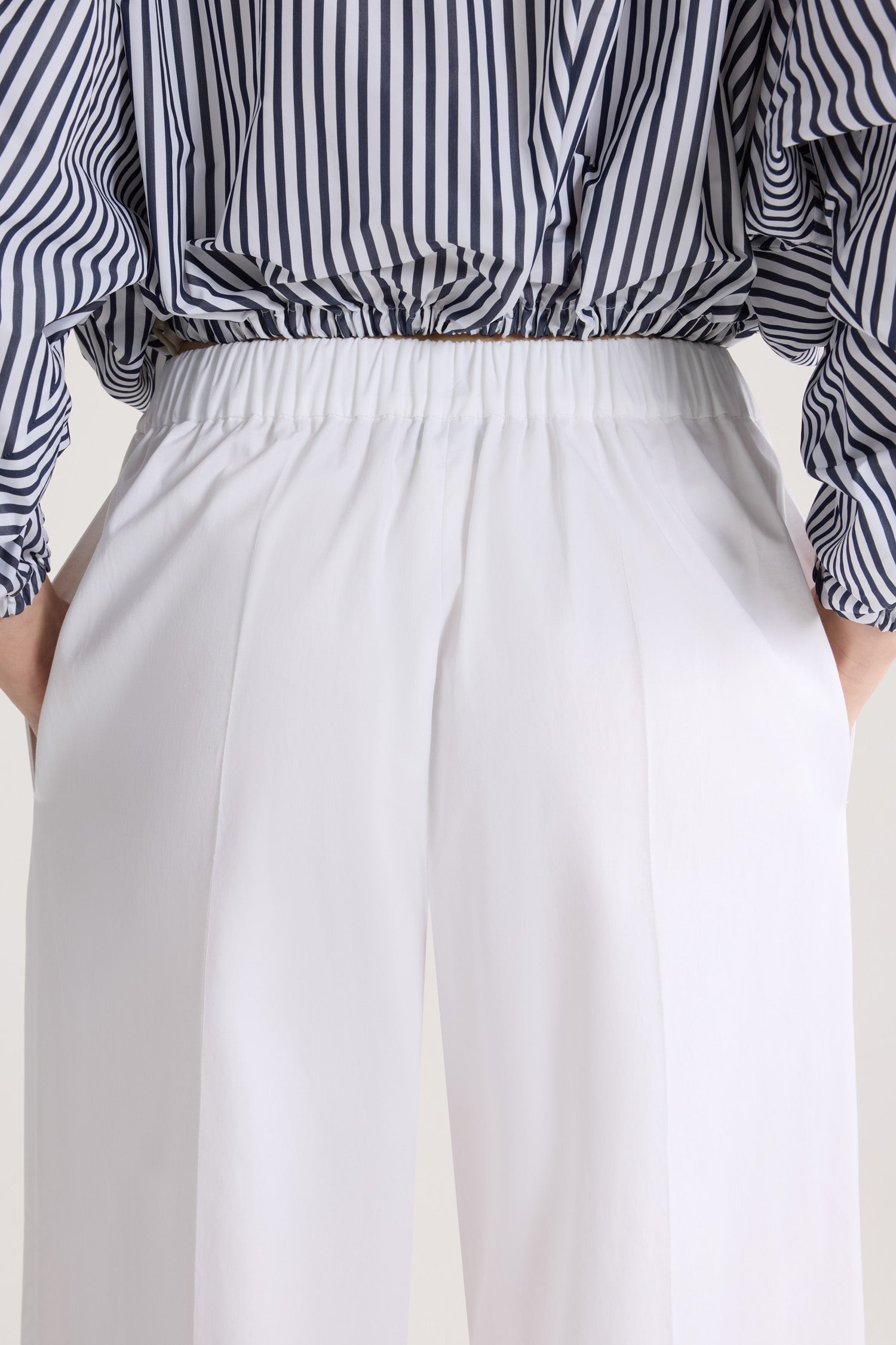 Patou TR063 pantalon coton bio blanc large