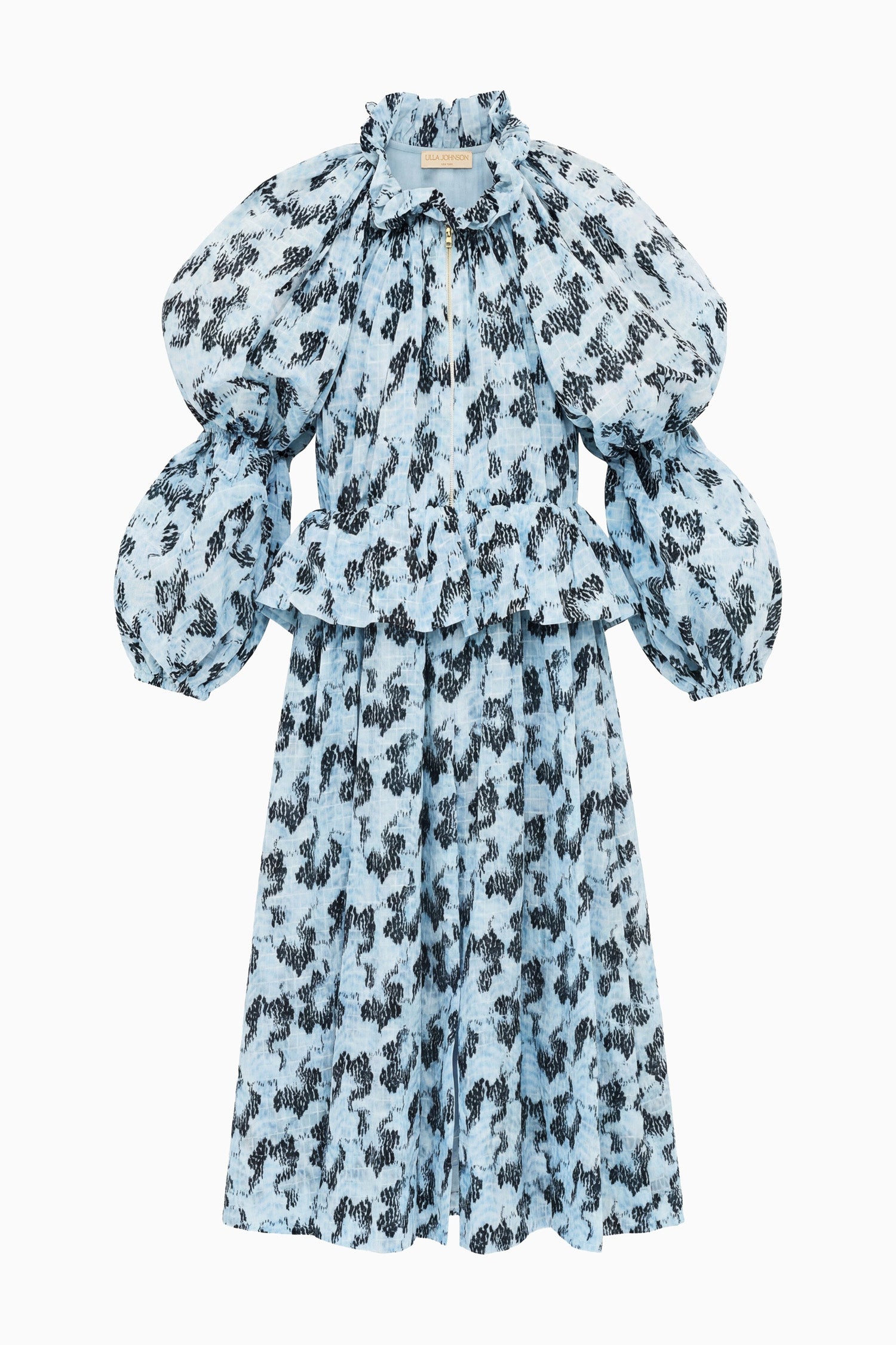 Ulla Johnson Anais PF261204 manteau Ciel imprimé péplum taille P-XL