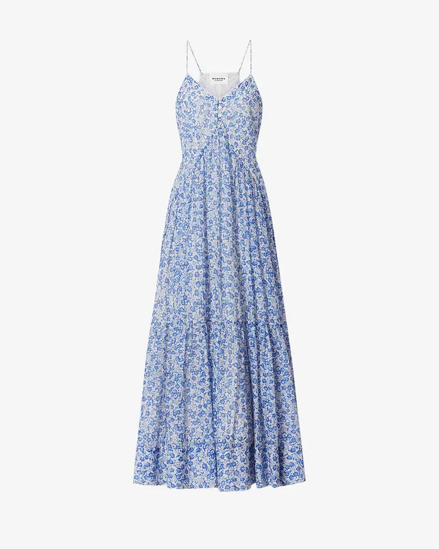 Isabel Marant Sabba robe longue bleue fleurie coton