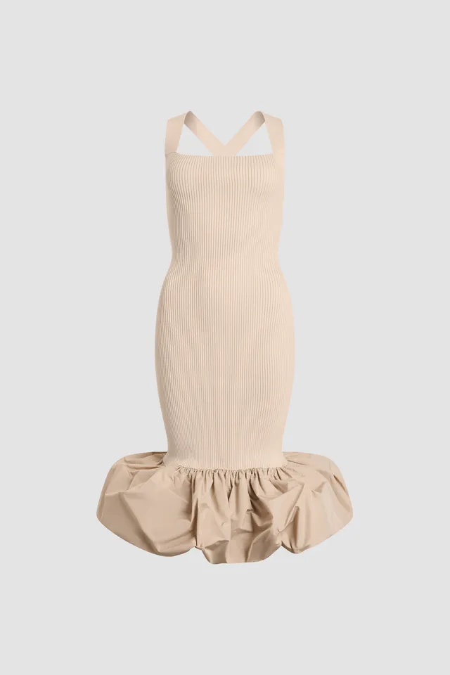 Patou KN322 robe longue coton Dune bretelles croisées