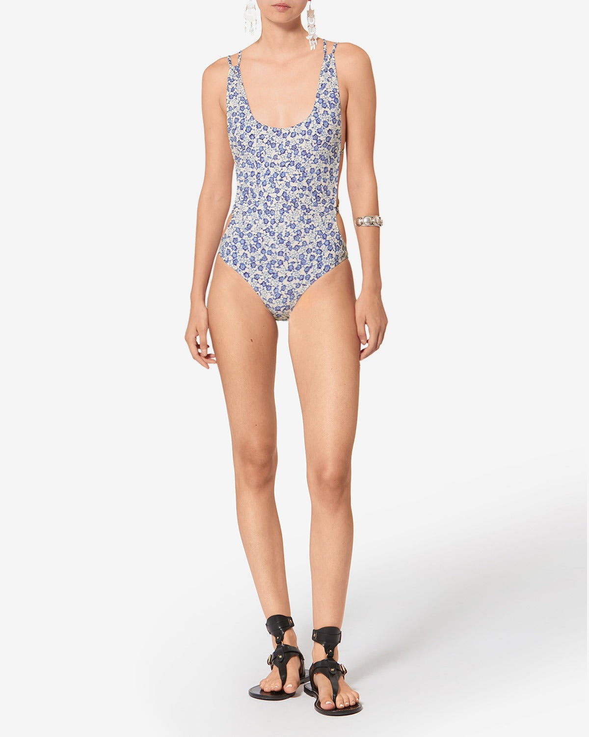 Isabel Marant Tenisia maillot 1 pièce bleu floral 34-44