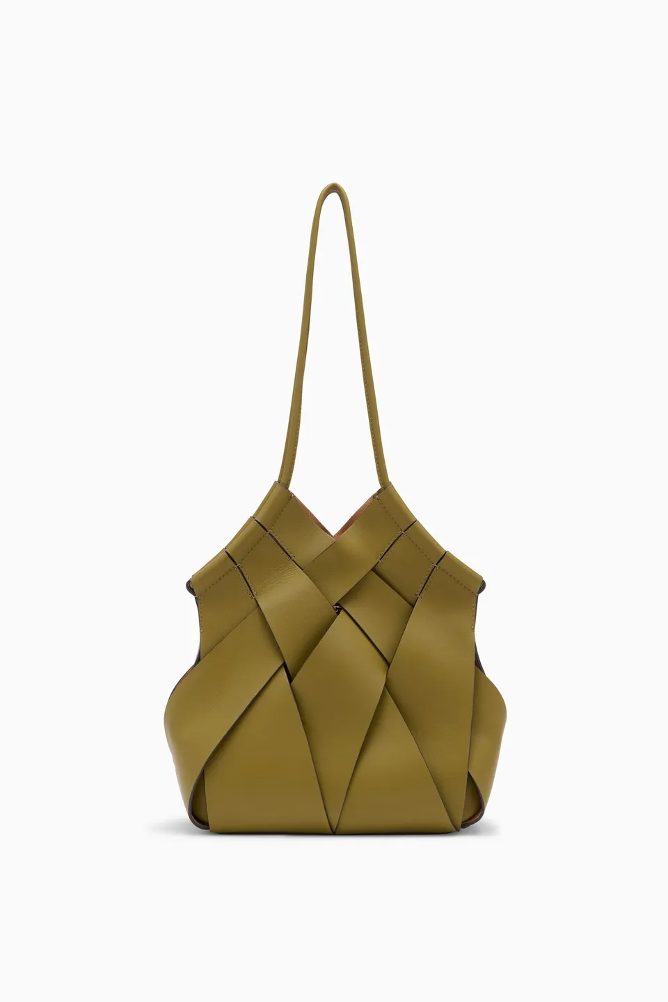 Ulla Johnson Charlotte PF261181 sac épaule cuir tressé Olive