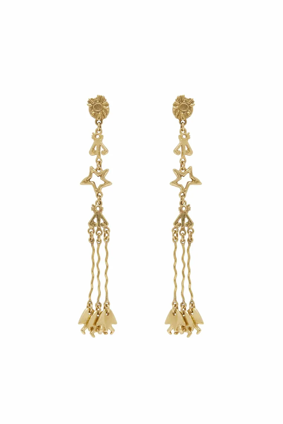 Alemäis Jem Sun Dancer boucles pendantes laiton doré