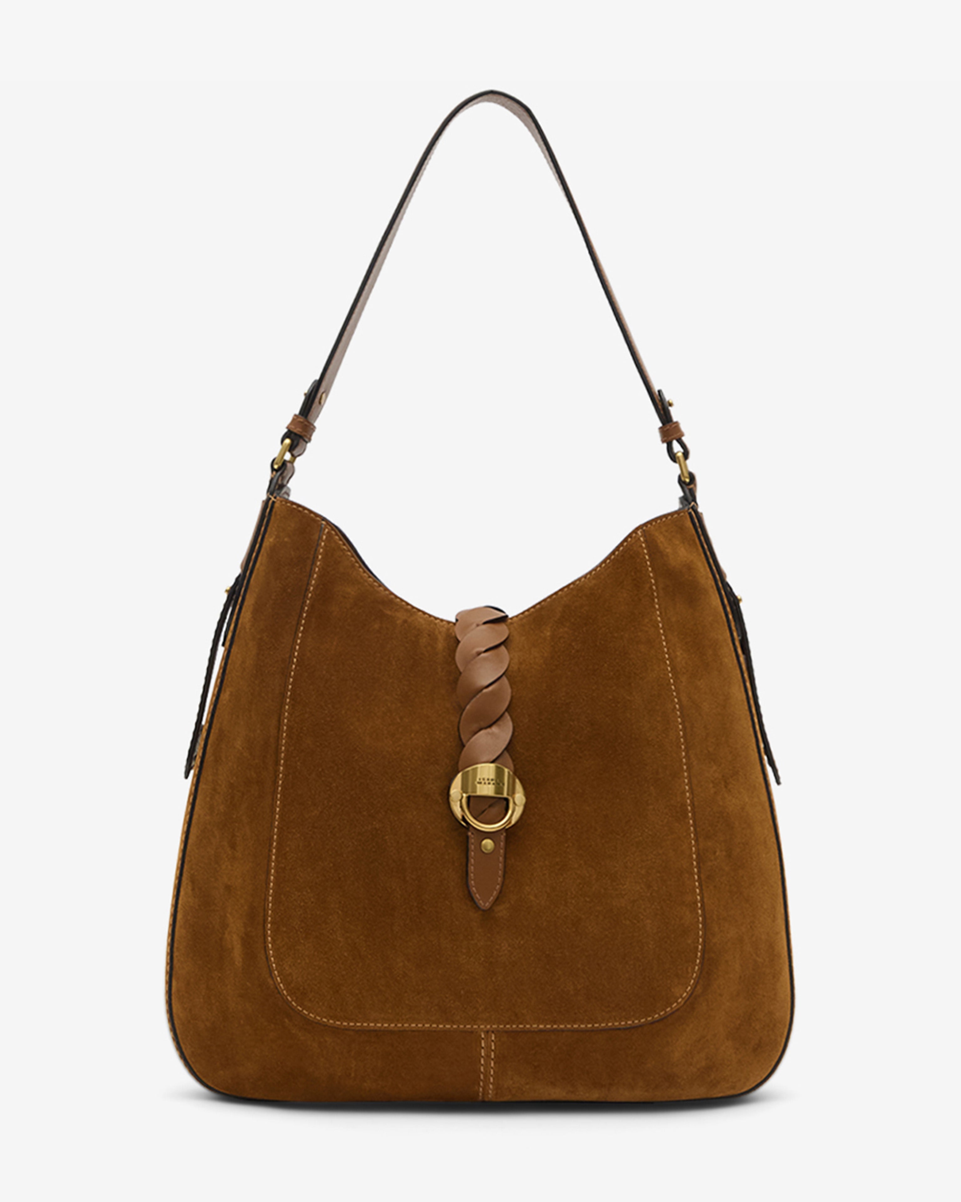 Isabel Marant Altay sac hobo cuir velours cognac
