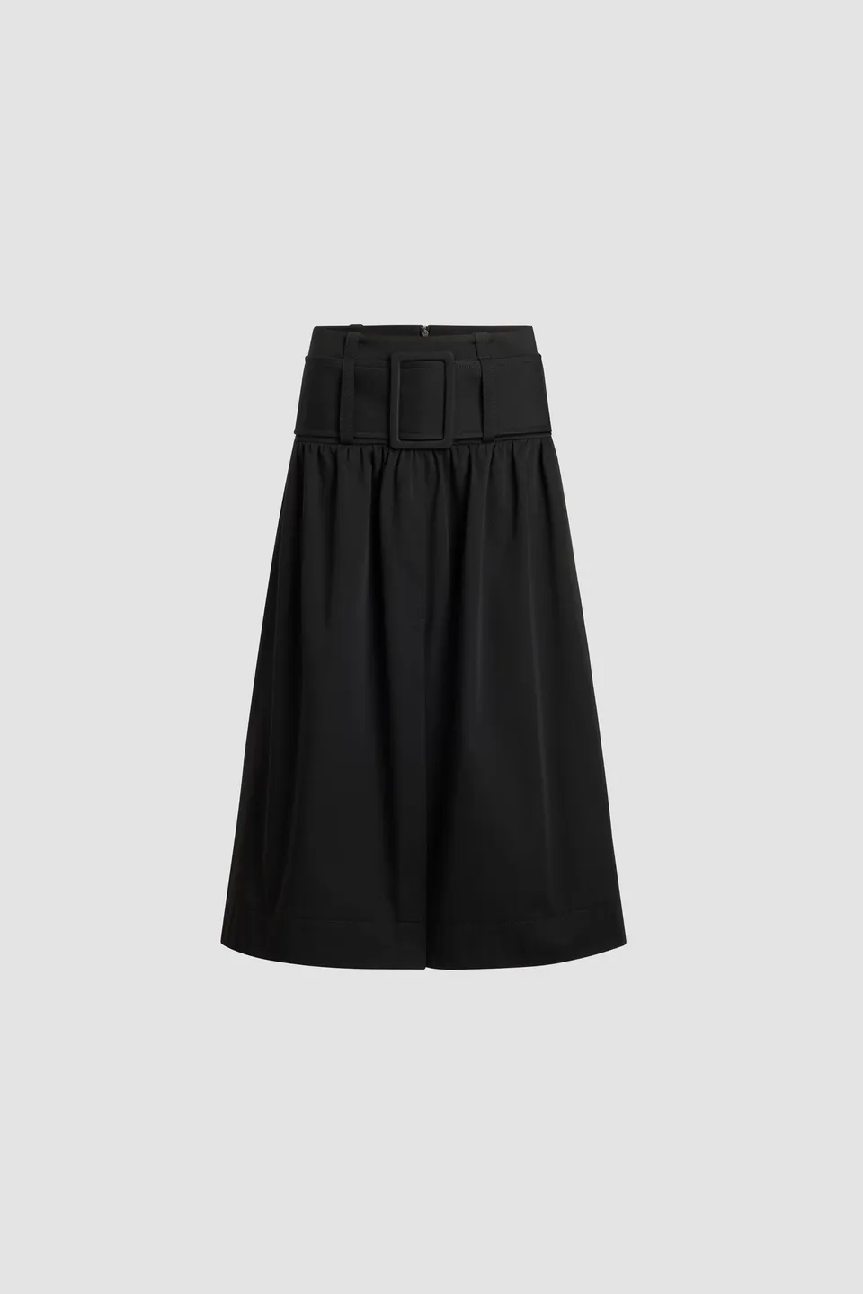 Patou SK096 jupe midi noire ceinture coton