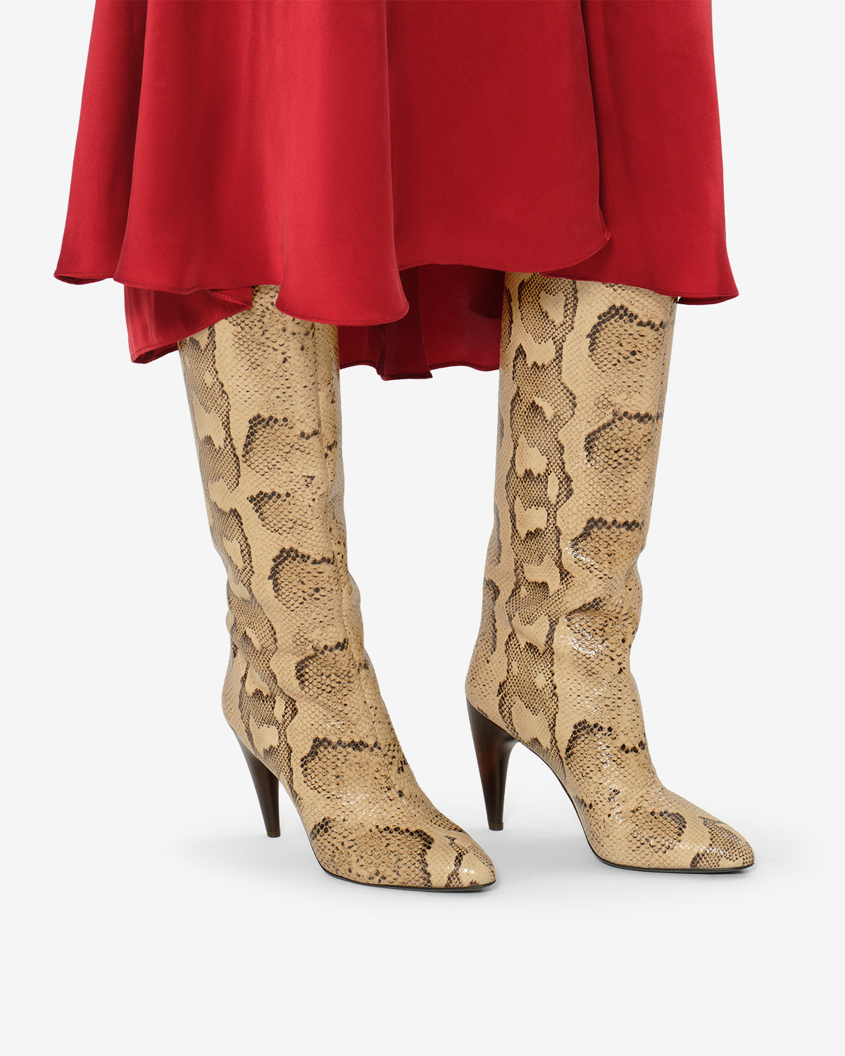 Isabel Marant Jany High bottes cuir python sahara