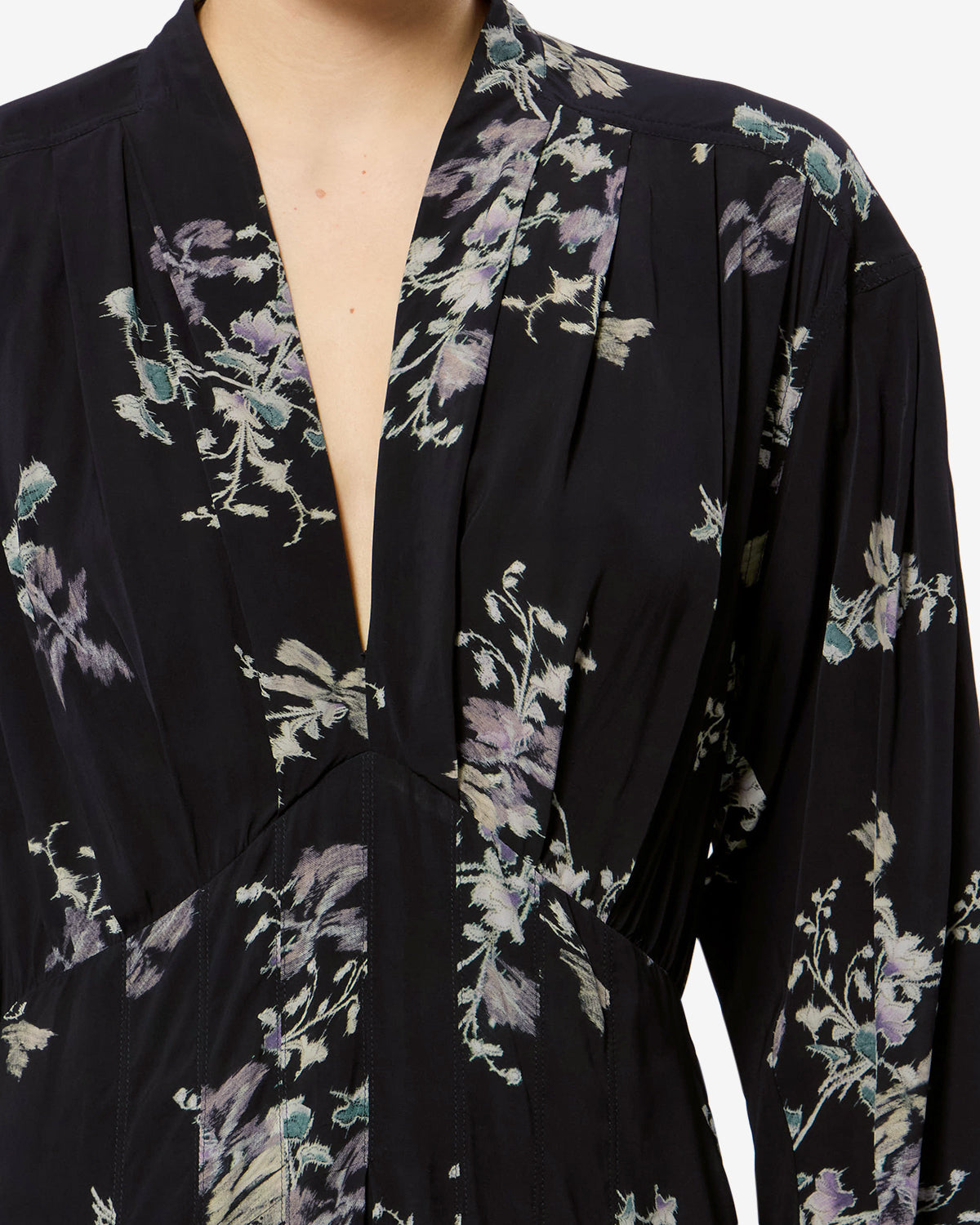 Isabel Marant Lynoa RO1100FA robe longue noire fleurie