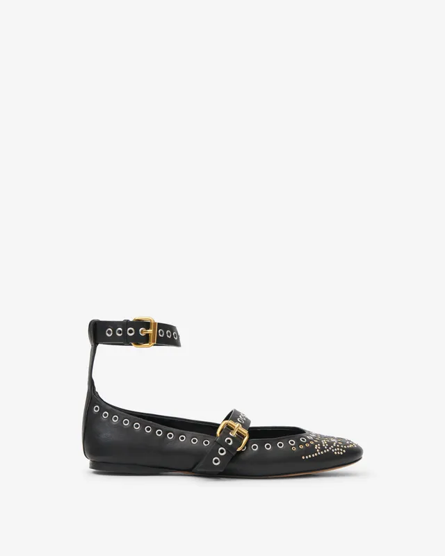 Isabel Marant Ylza ballerines cuir noir cloutées