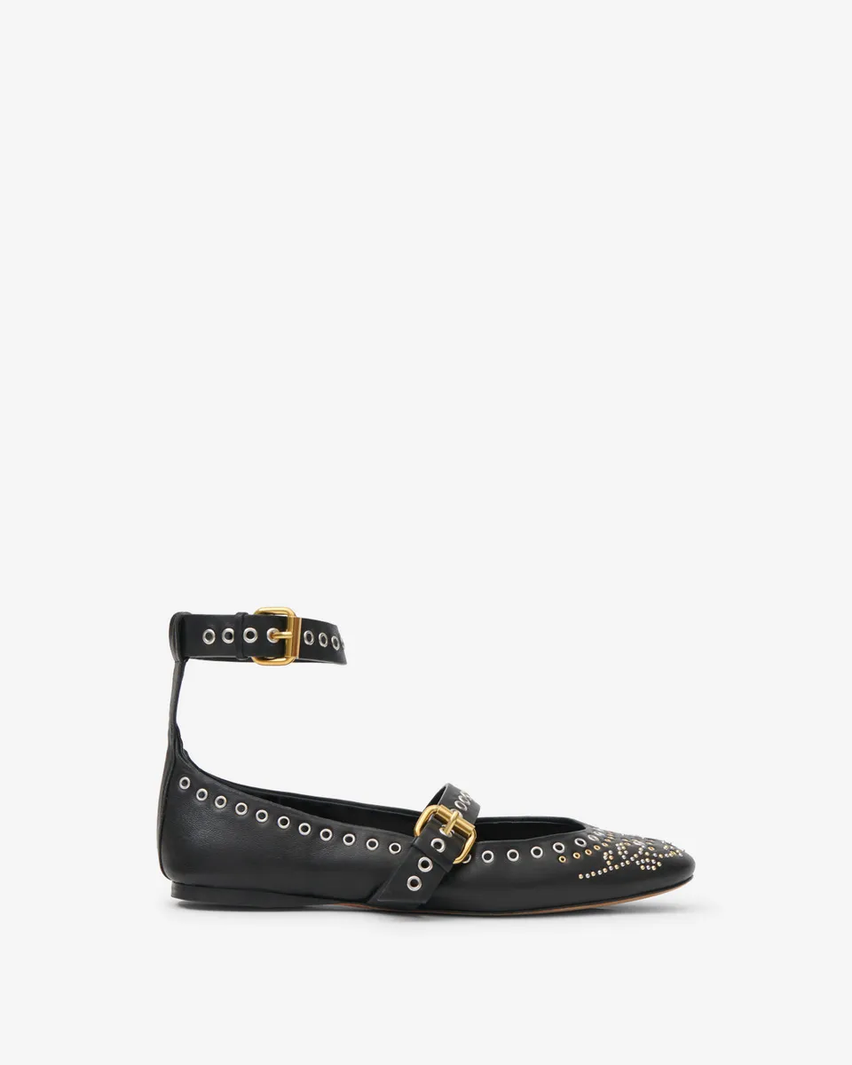 Isabel Marant Ylza ballerines cuir noir cloutées