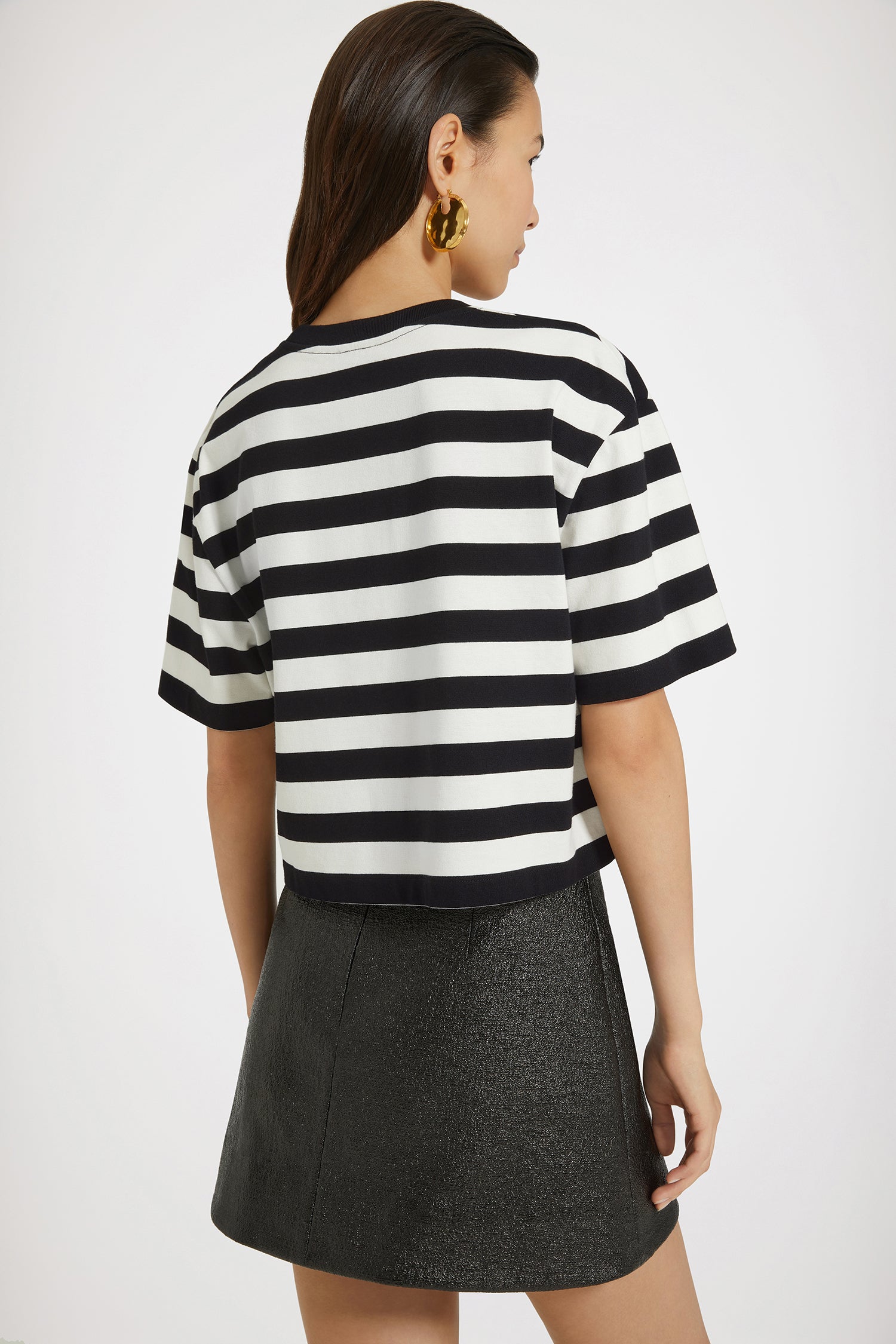 Patou JE1099990911B t-shirt coton bio rayé noir gris