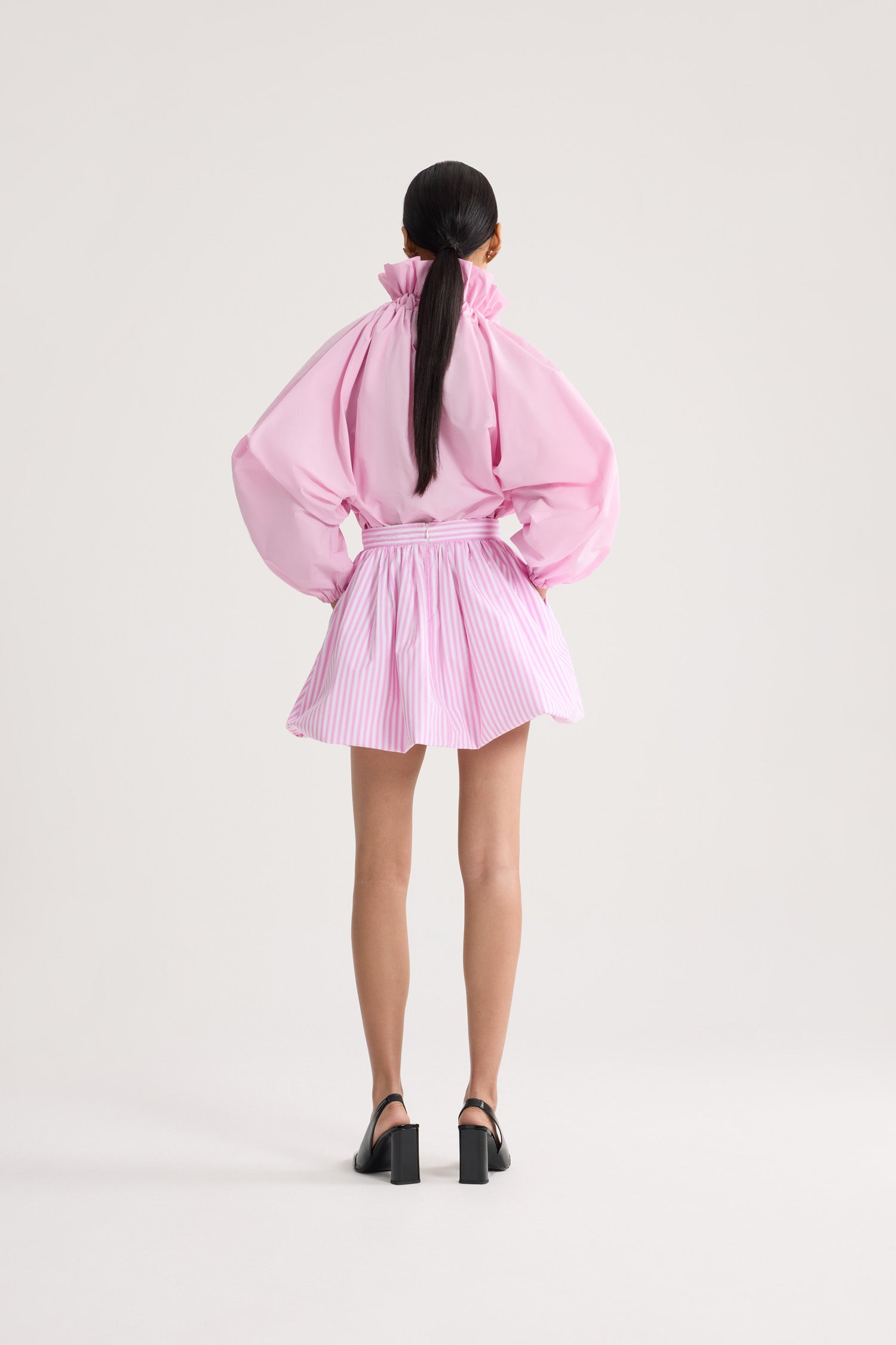 Patou SK098 mini jupe bloomer rayée coton bio