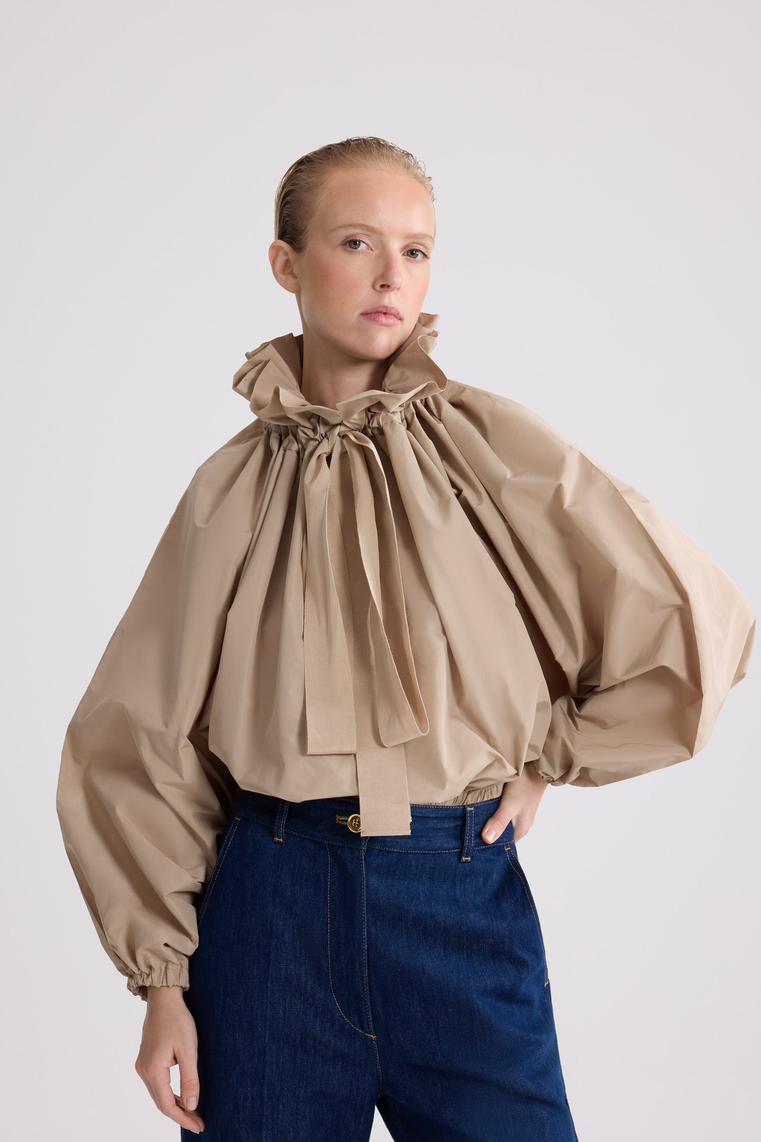 Patou La Patou TO017 blouse faille recyclée Dune