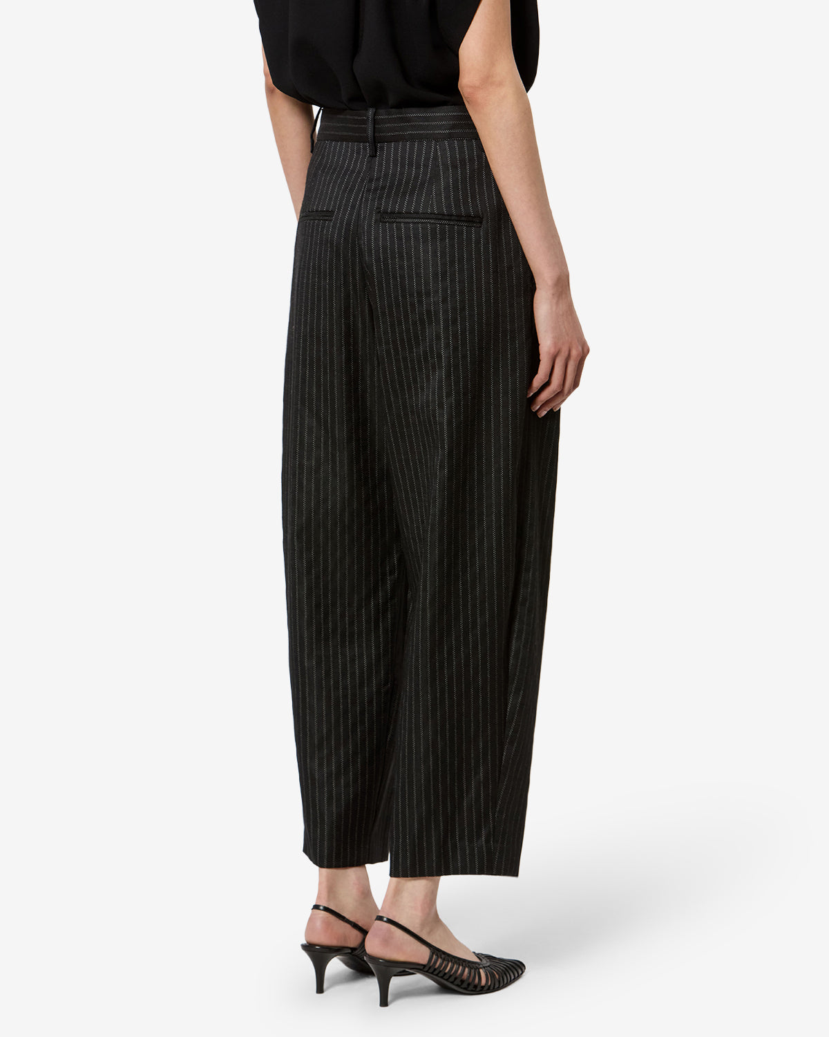 Isabel Marant Janice PA0613FC pantalon noir laine rayures