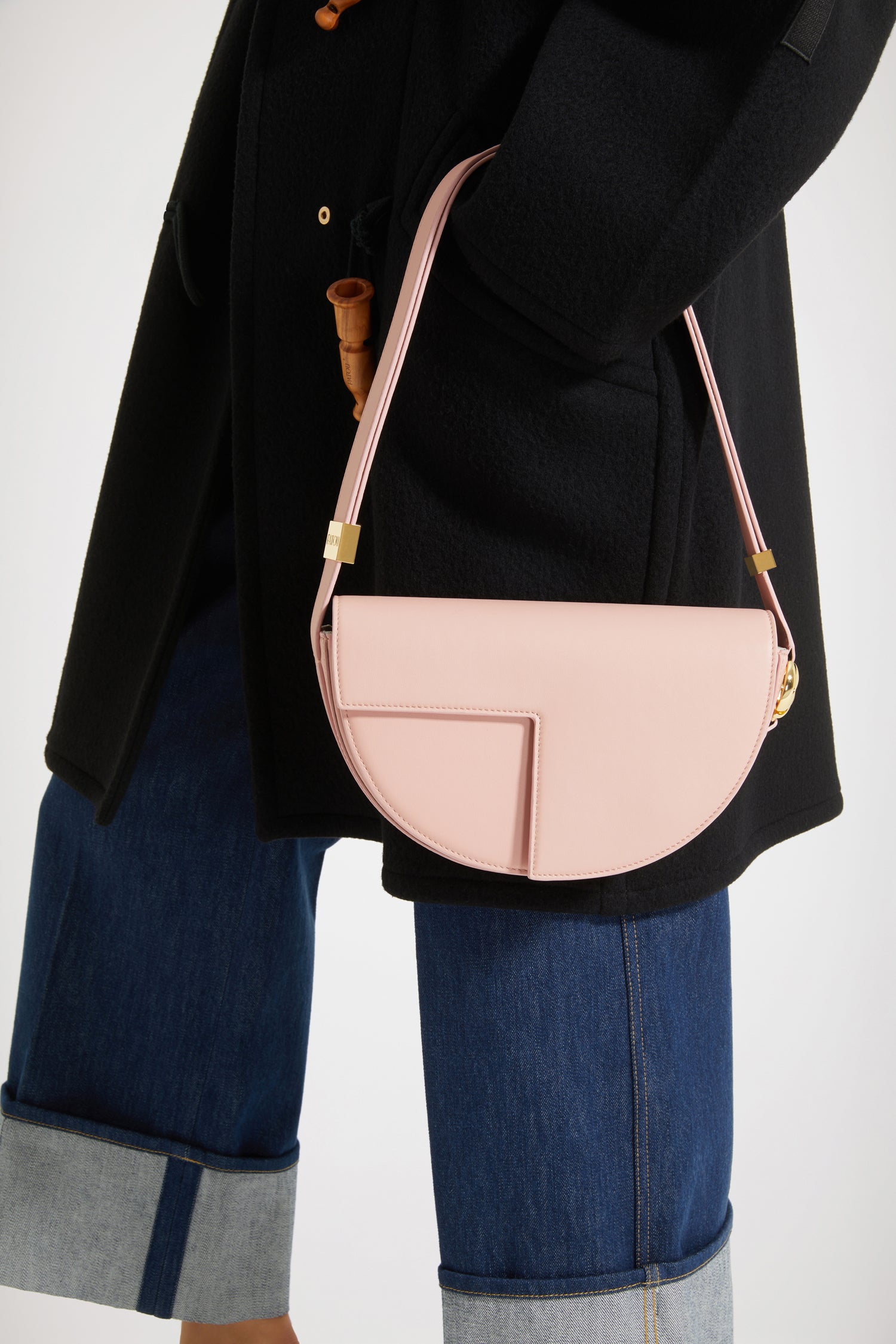 Patou Le Patou sac cuir rose poudré 25 cm
