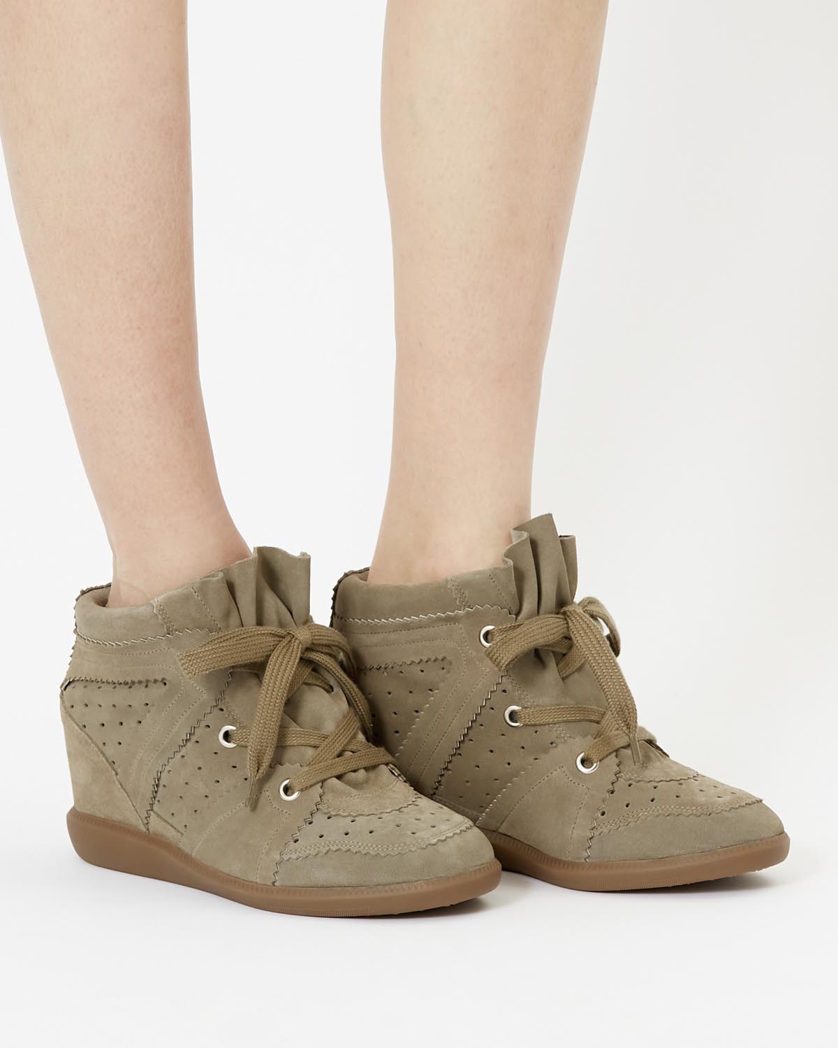Isabel Marant Bobby baskets taupe suède compensées 5cm
