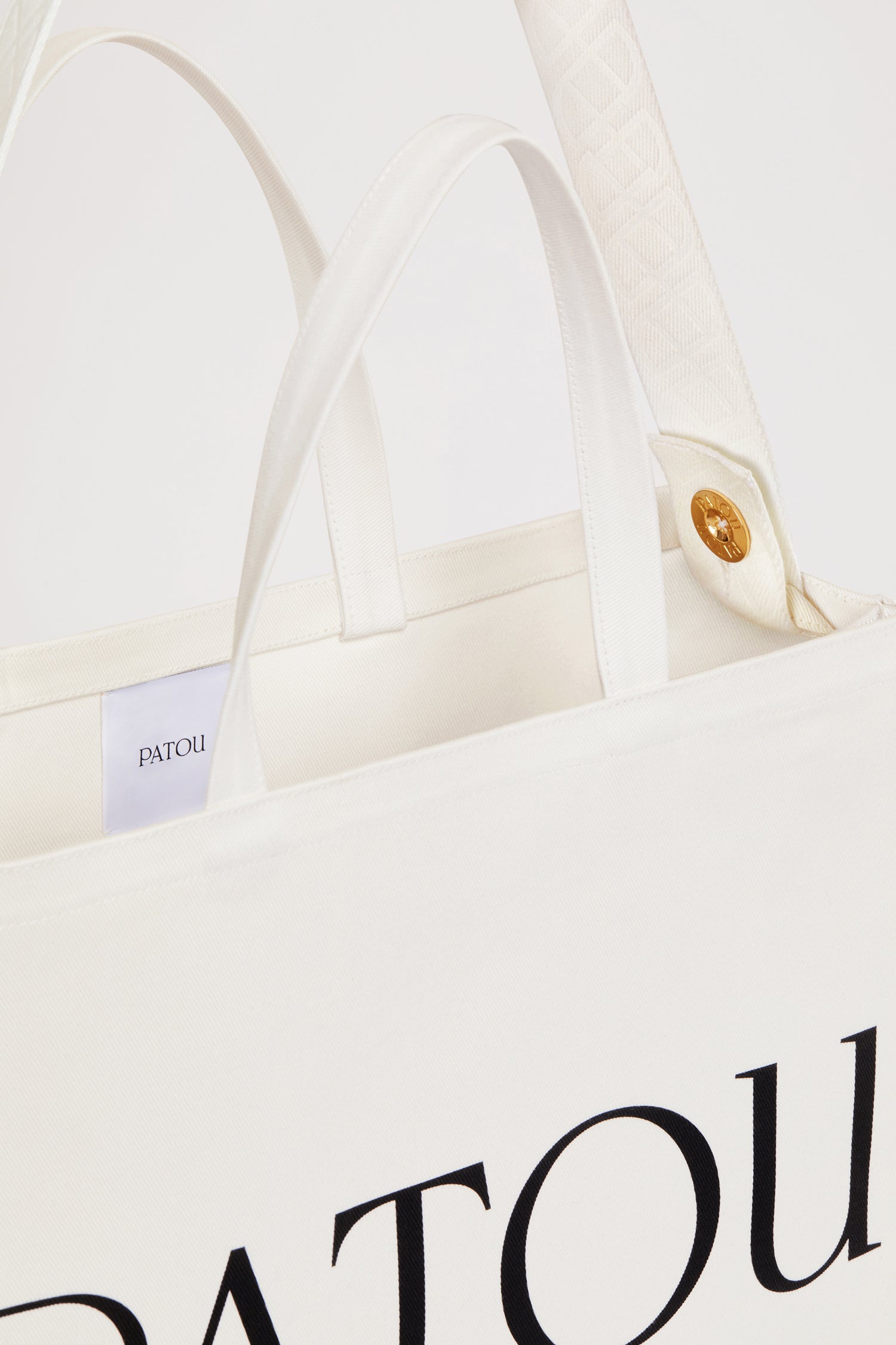 Patou AC024 tote coton bio crème logo noir TU