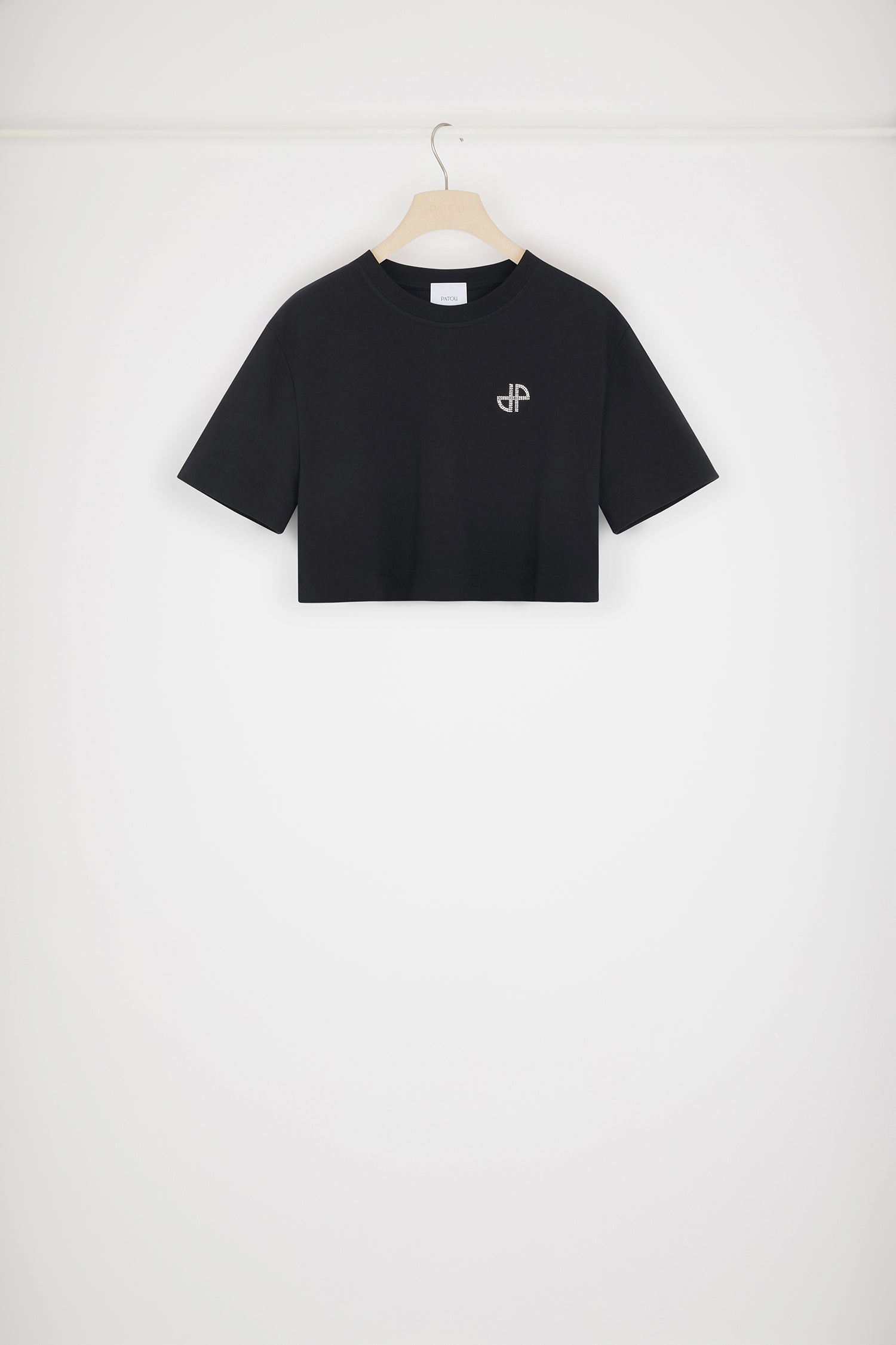 Patou JE116 t-shirt cropped coton bio noir cristal