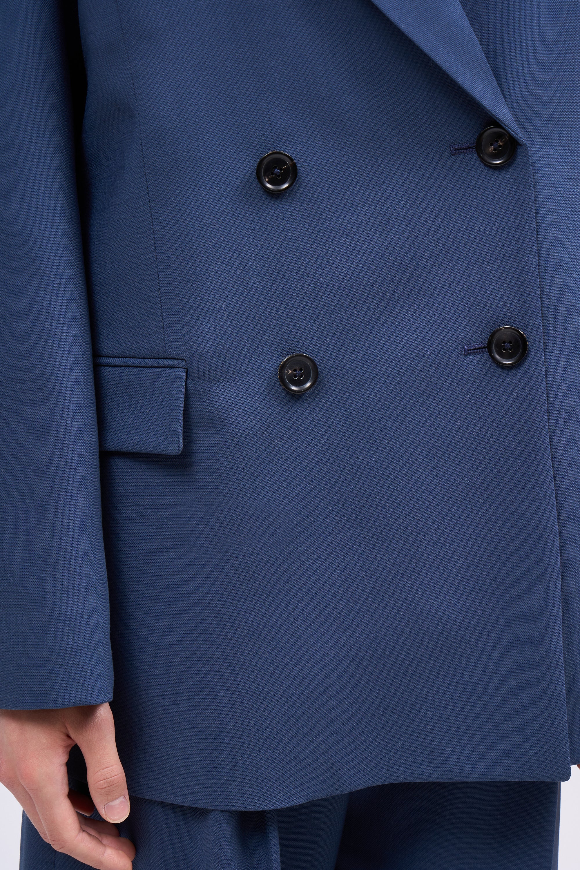 PAUL & JOE SELINA veste tailleur longue marine laine soie