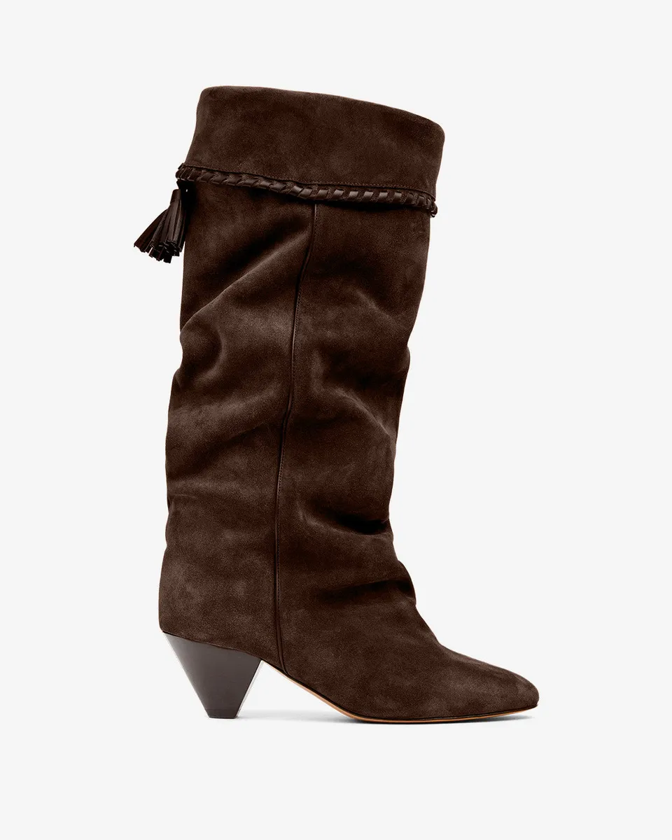Isabel Marant Elita bottes chocolat cuir 5,5 cm