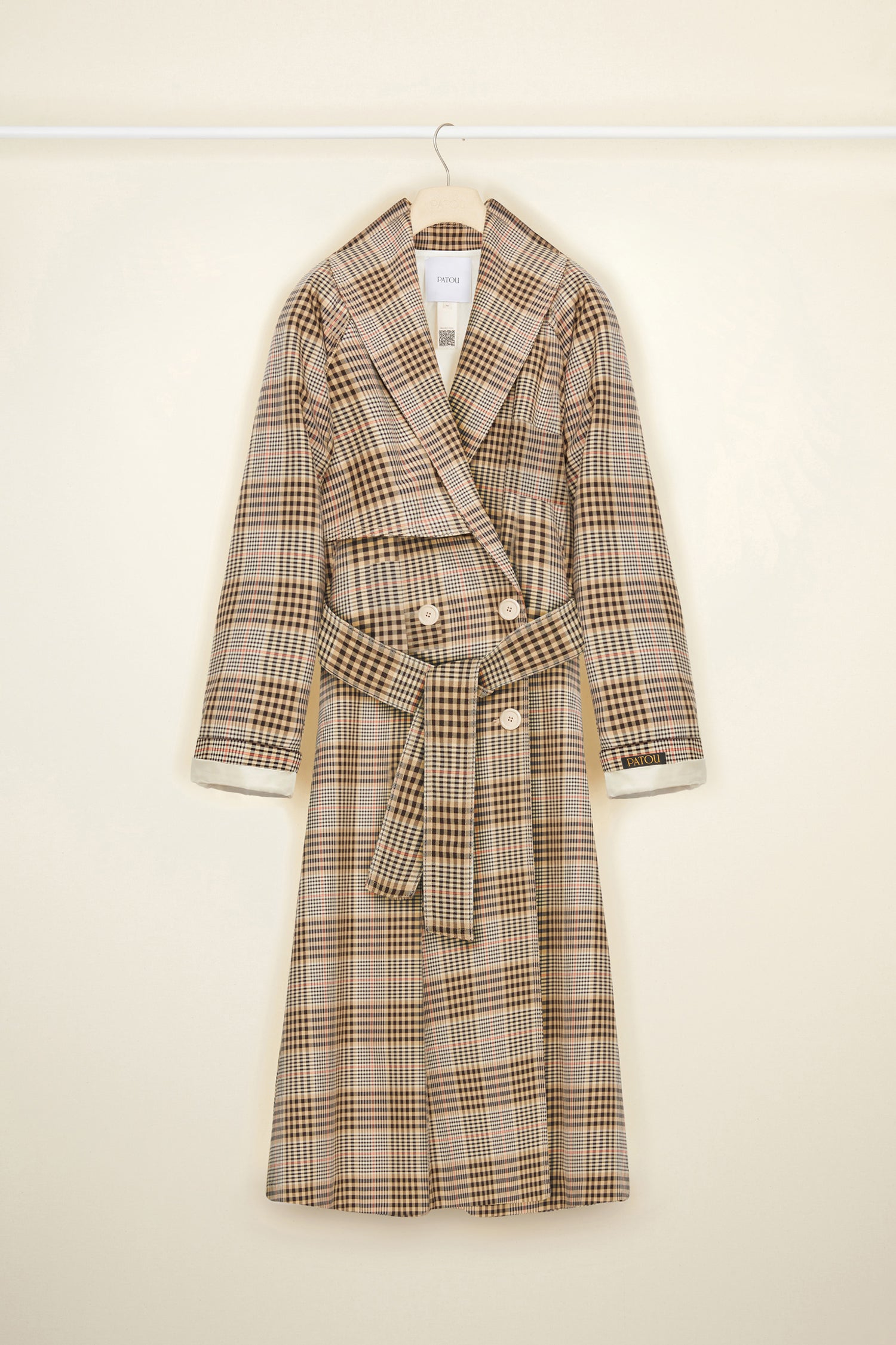Patou Coats A20CO00500515027 trench tartan gabardine coton