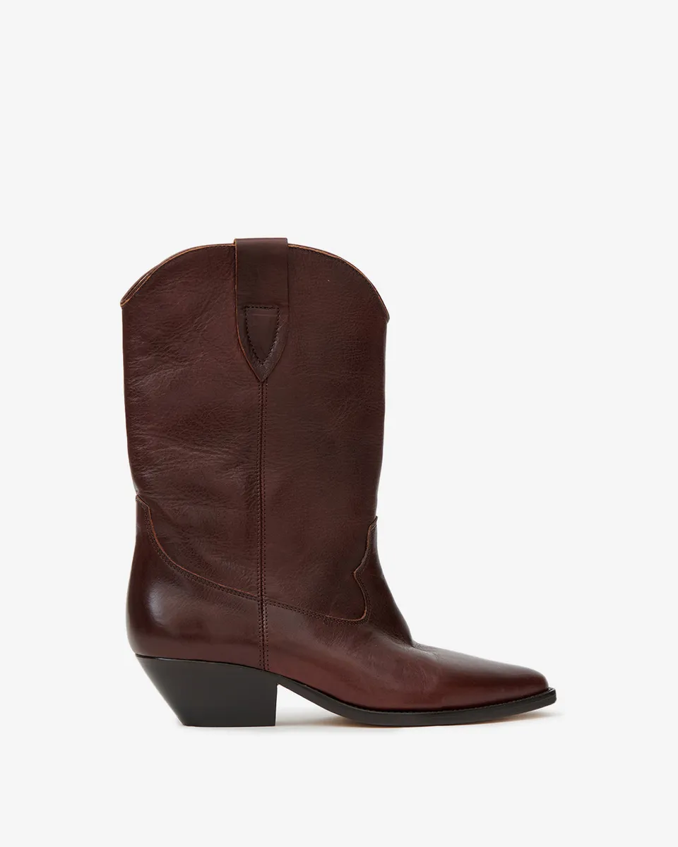 Isabel Marant Duerto Bottes Cuir Acajou talon 4 cm