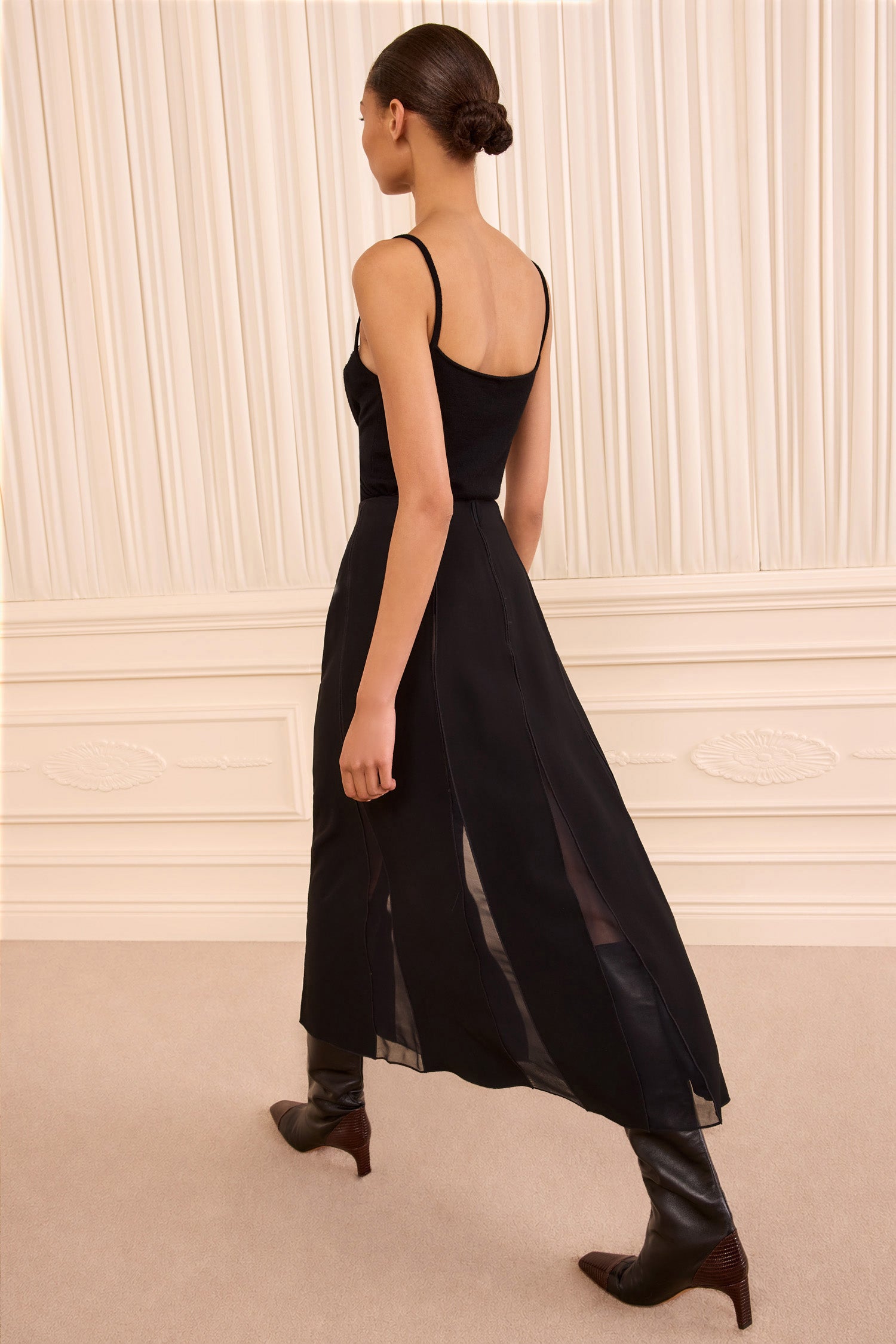 Ulla Johnson Elia jupe midi Noir plissée viscose