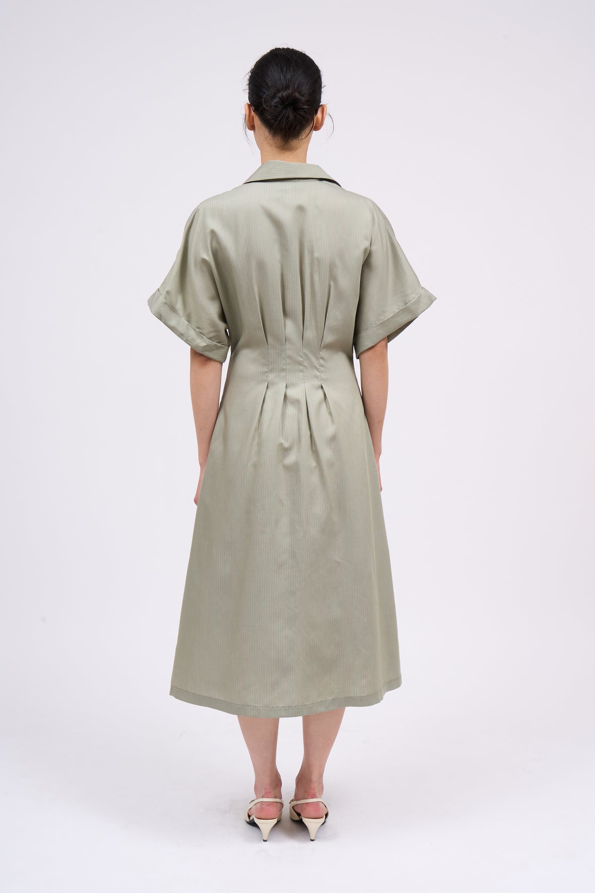 Paul & Joe PORTOFINO robe-chemise rayée lyocell et soie