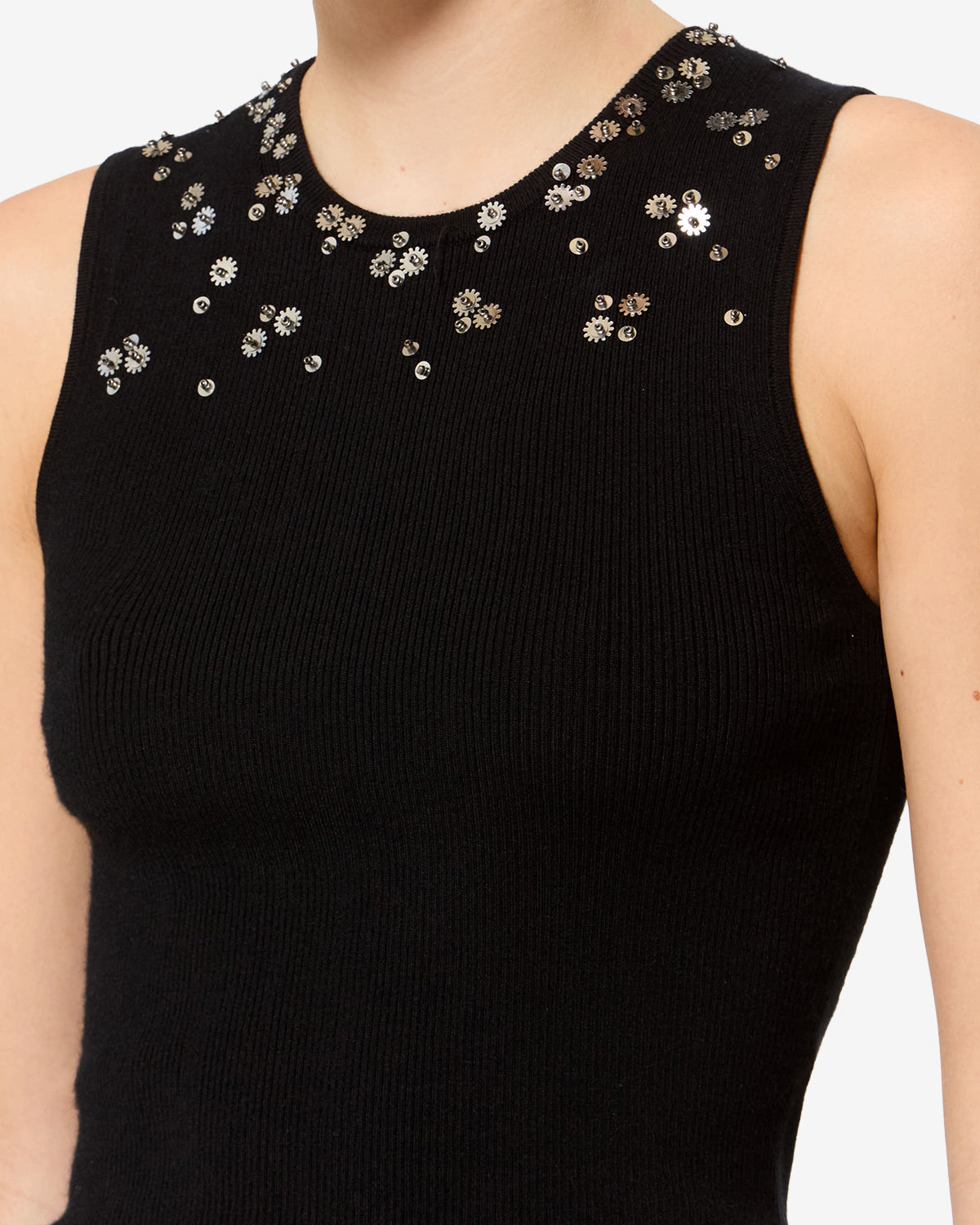 Isabel Marant Apoline débardeur soie noir sequins