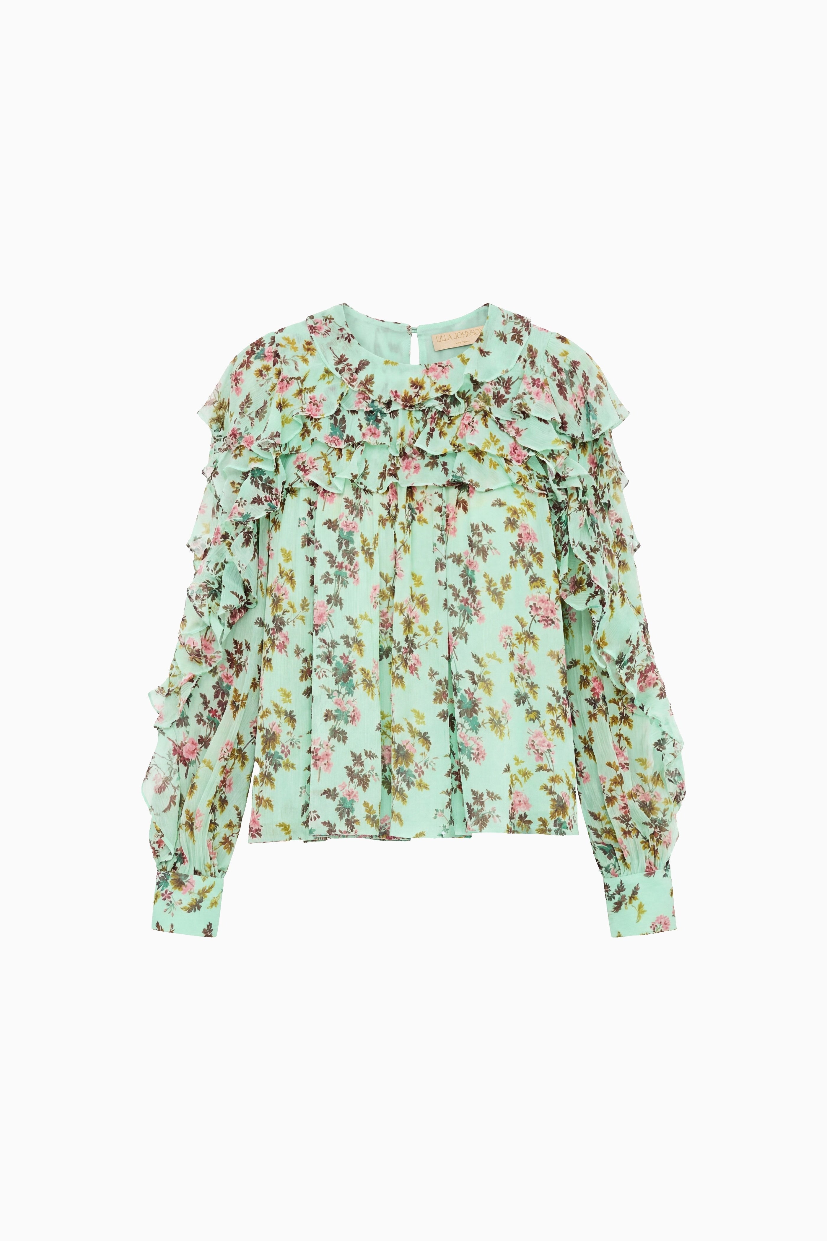 Ulla Johnson Willow PF260215 blouse soie opaline volants