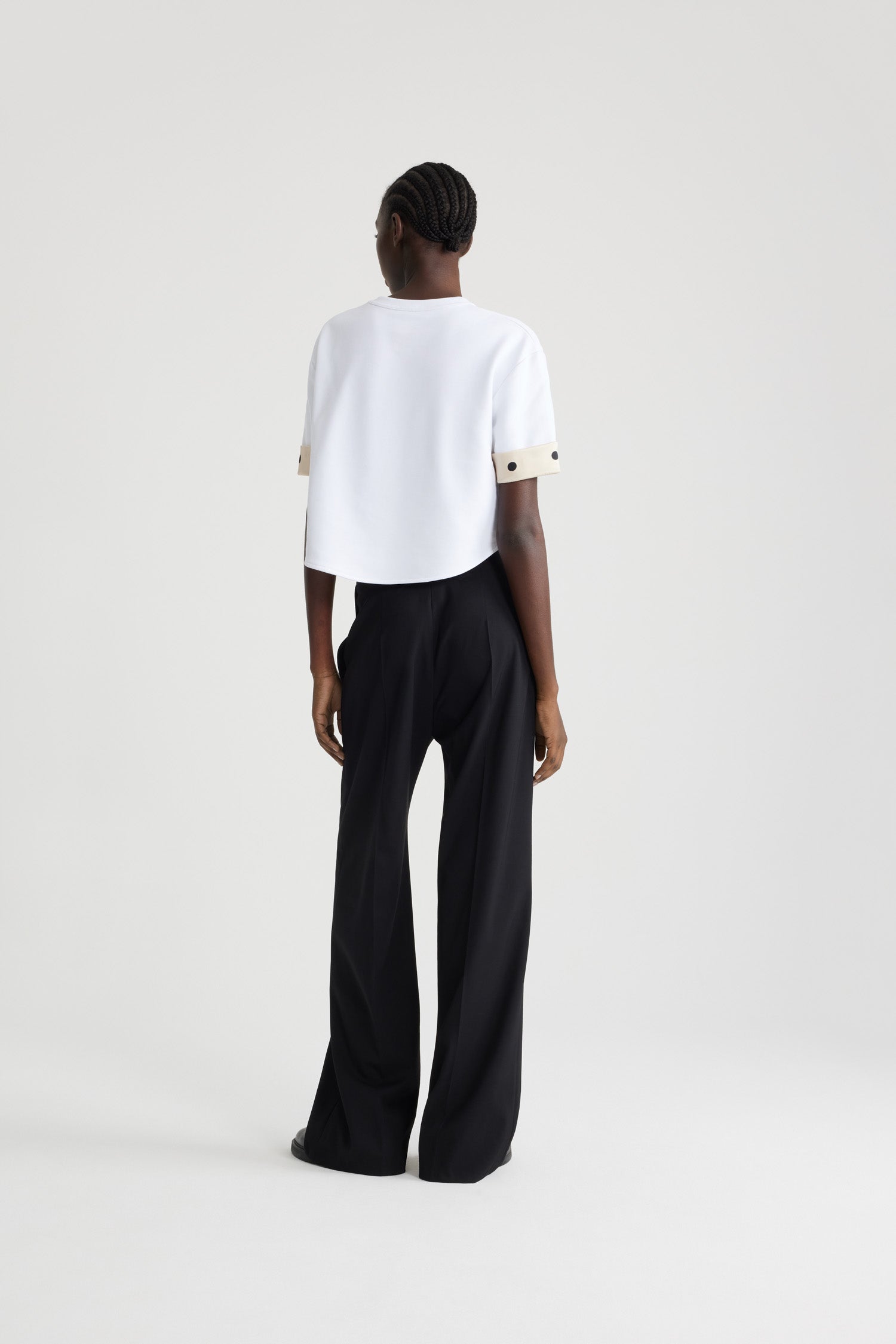 Patou H24JE1279990001W t-shirt crop blanc coton bio