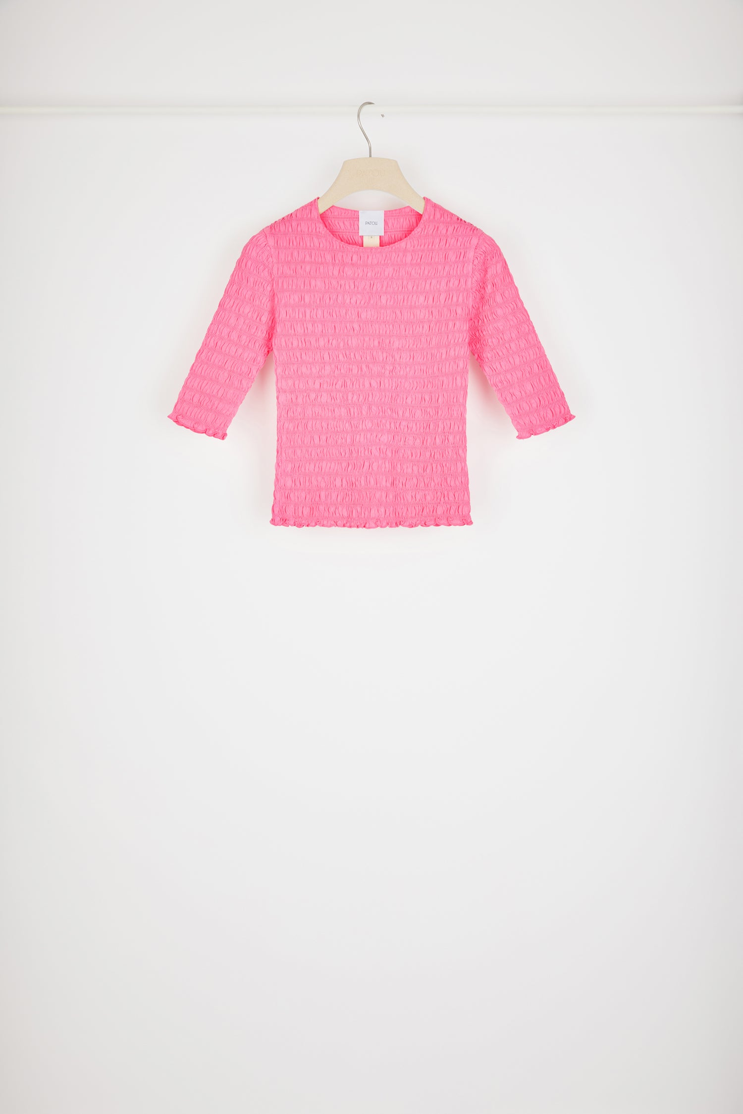 Patou P23JE0659982453B top coton bio Begonia Pink smocké