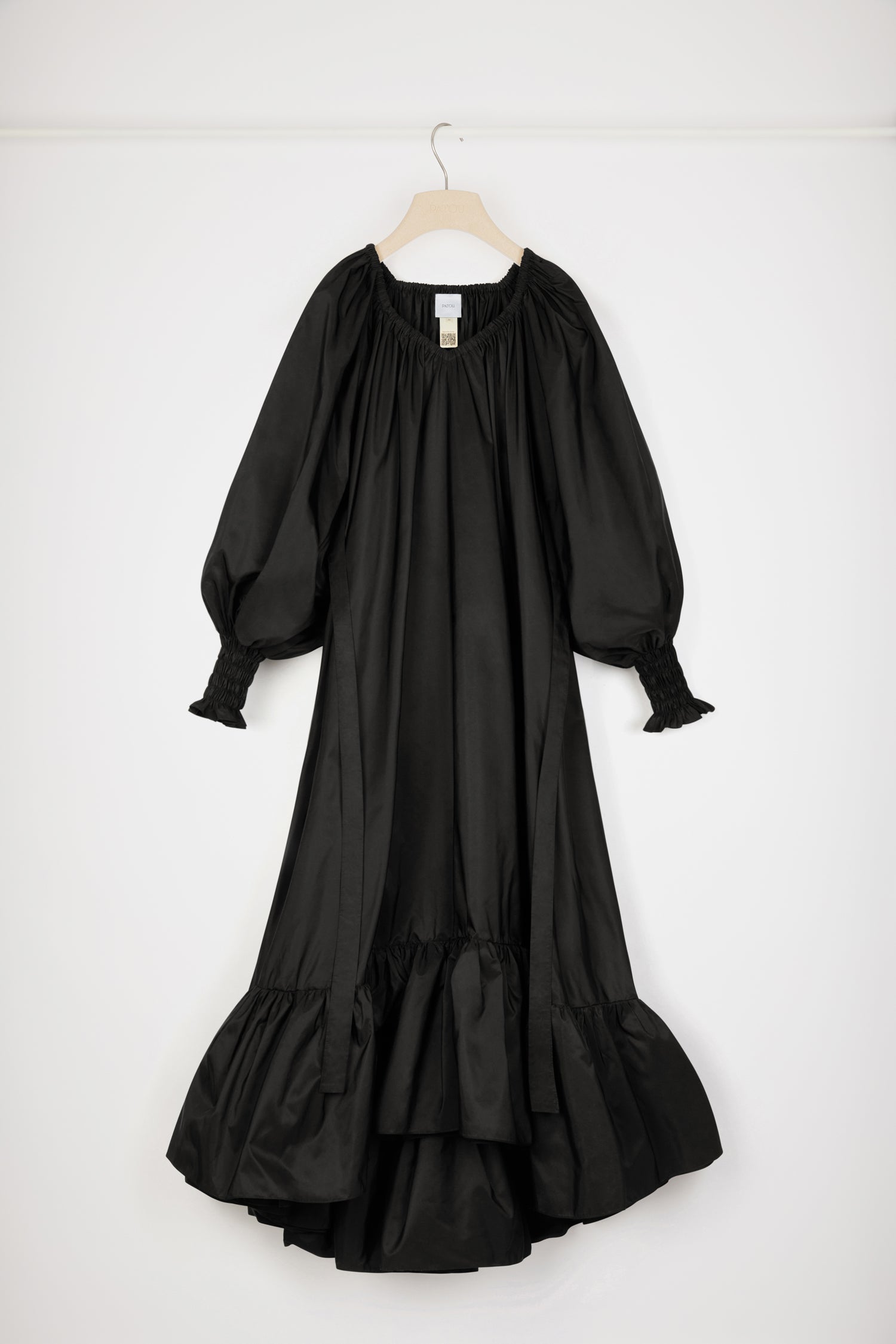 Patou DR115 robe maxi cocktail faille recyclée noire 34-44