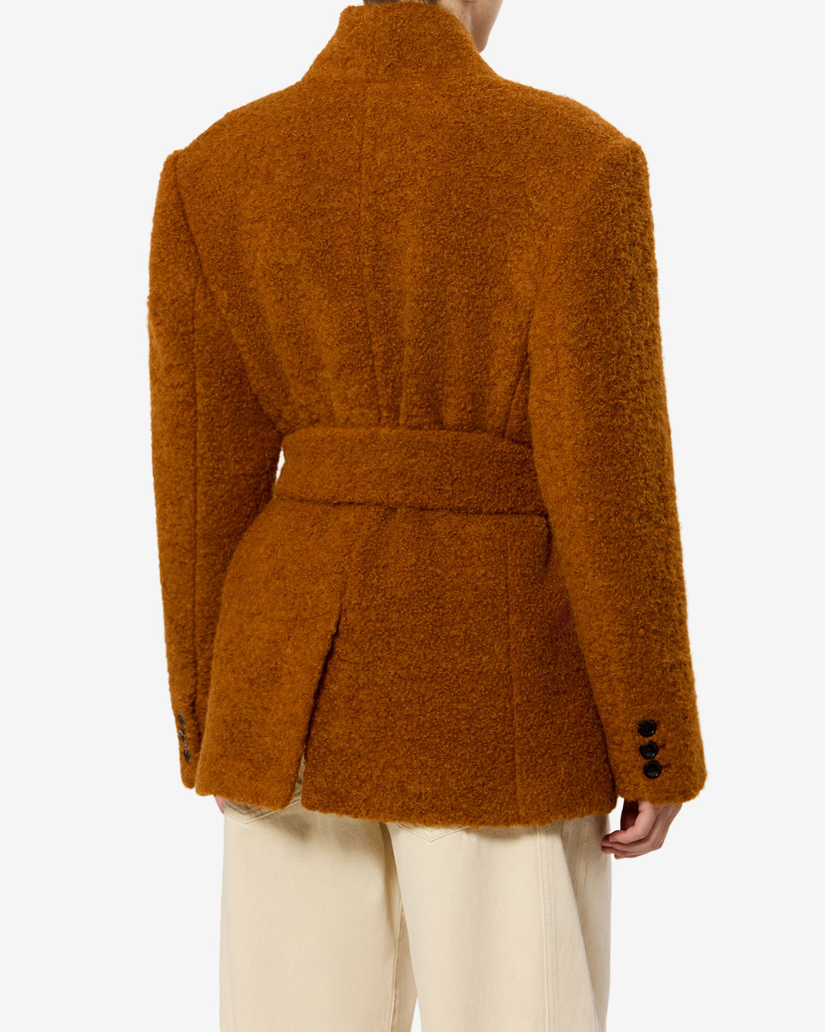 Isabel Marant Syndra VE0760FA veste laine caramel ceinturée