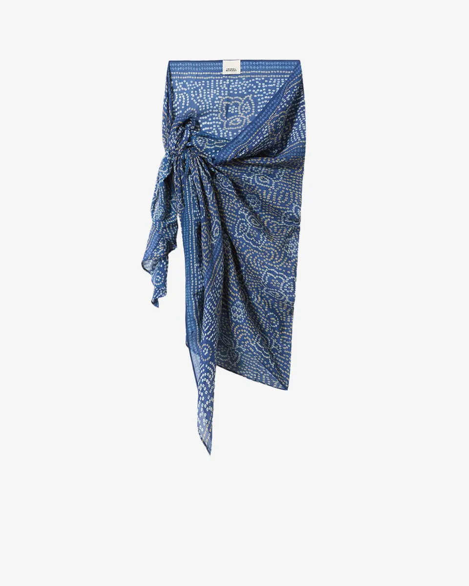 Isabel Marant Lucilia PR002XFA paréo coton bleu imprimé