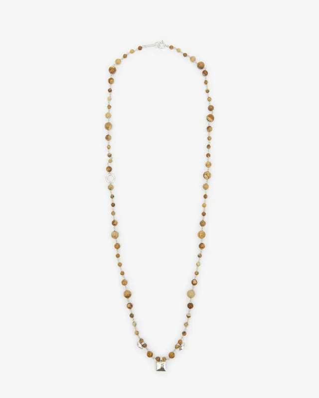 Isabel Marant Jack sautoir jaspe naturel argenté
