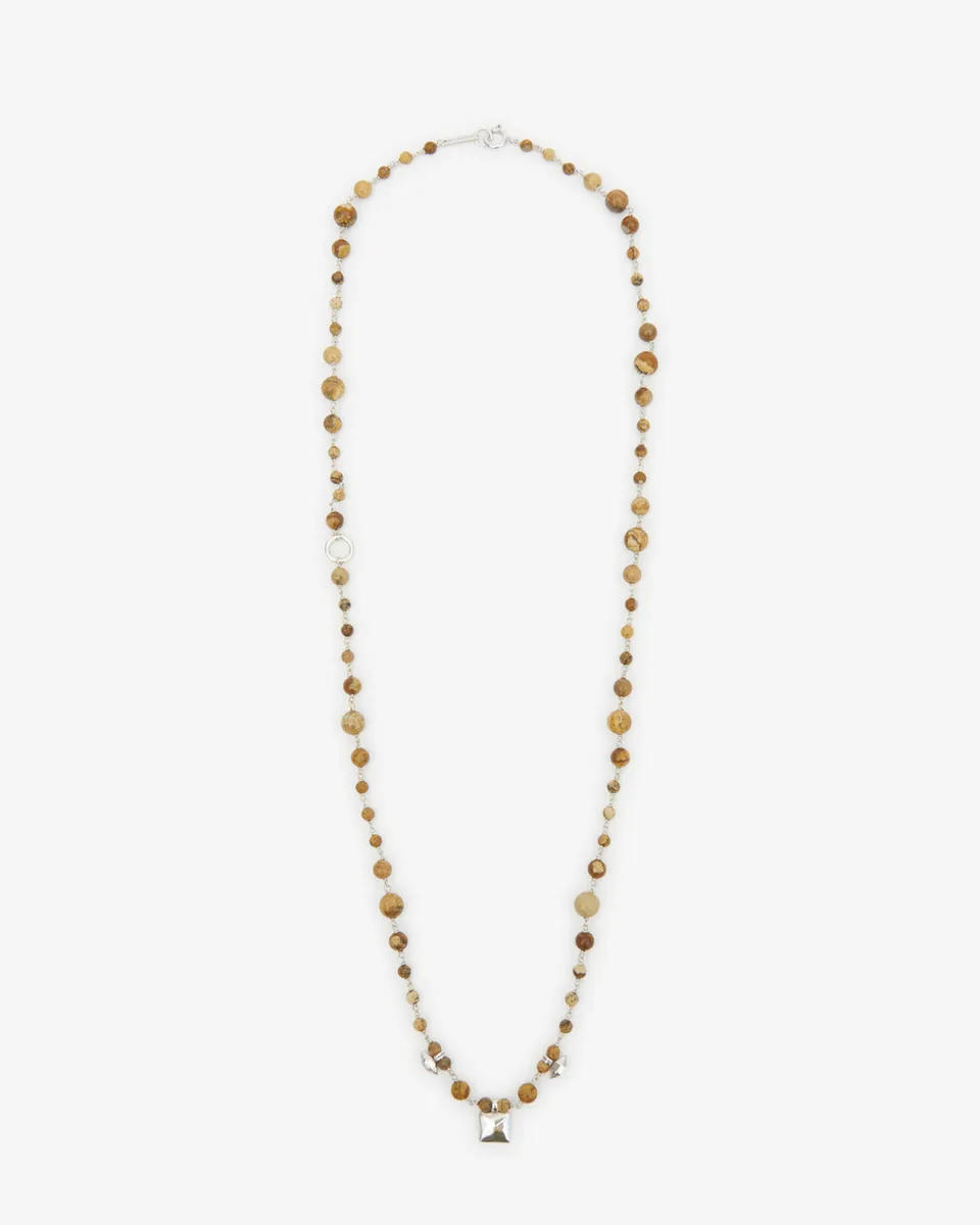 Isabel Marant Jack sautoir jaspe naturel argenté