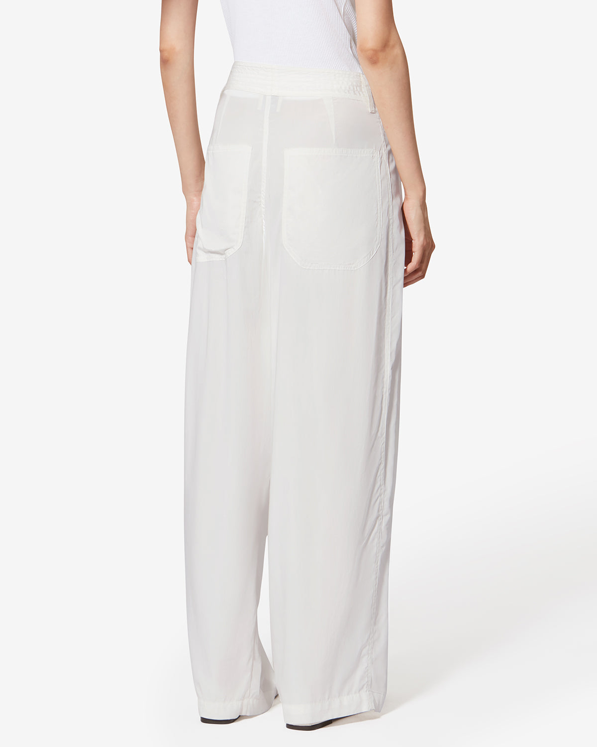 Isabel Marant Inaya pantalon large blanc effet baroudeur