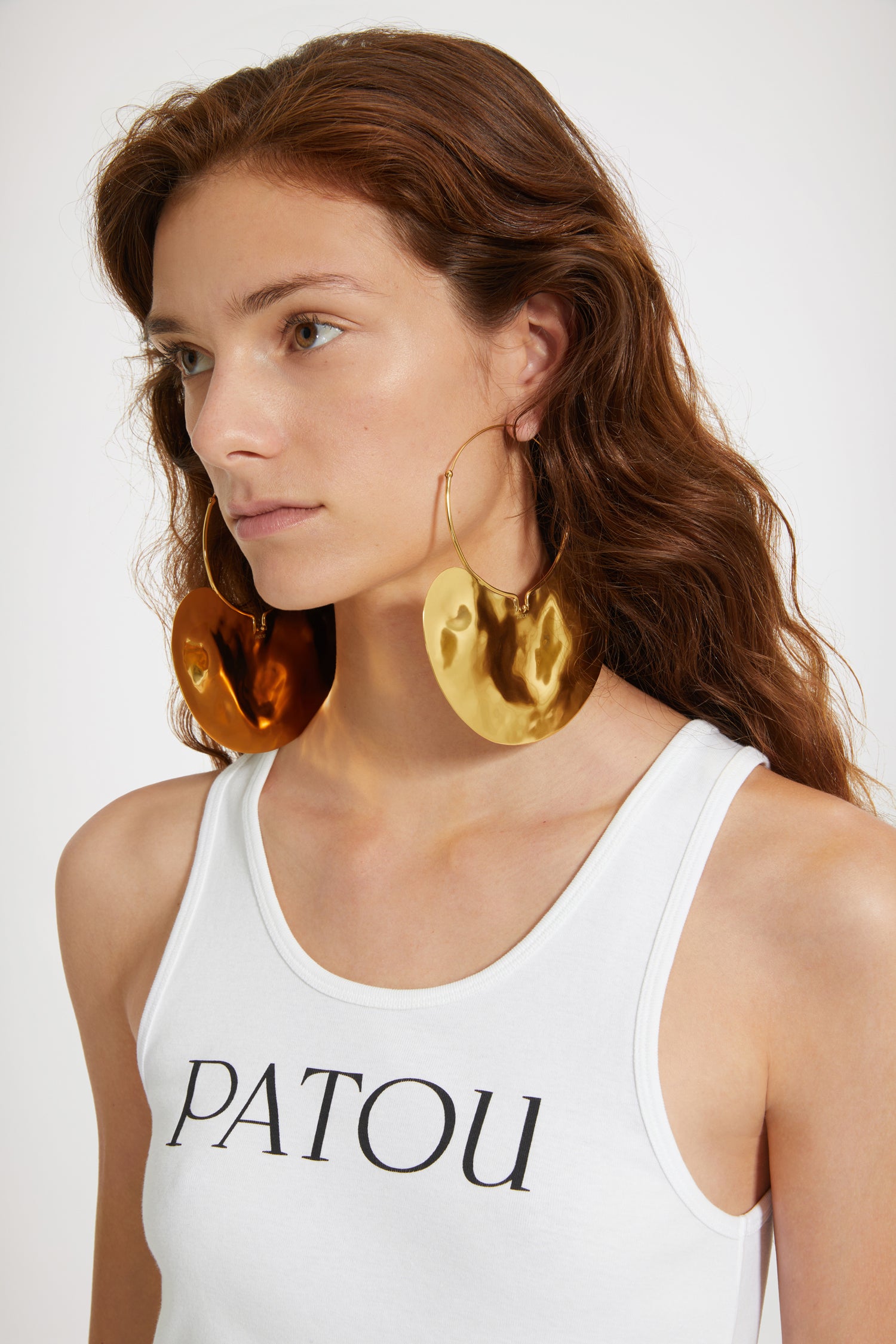 Patou JW0131000299G créoles laiton doré martelé