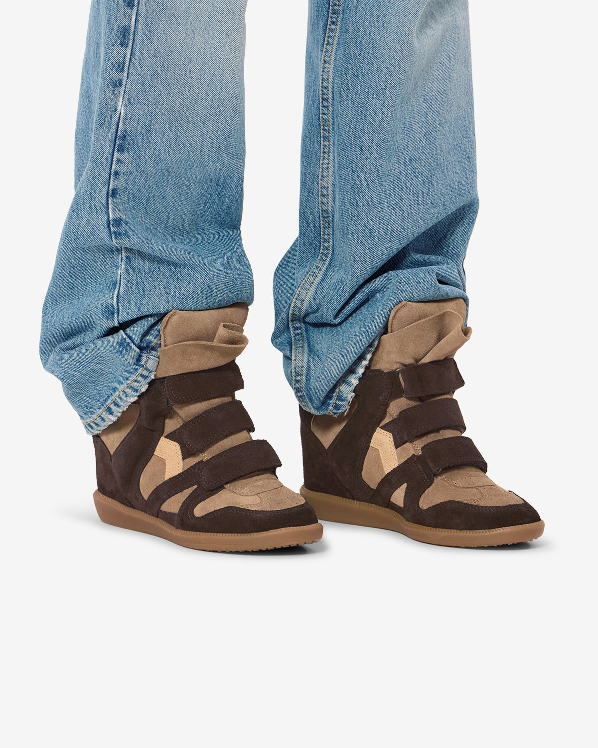 Isabel Marant Bekett baskets compensées chocolat