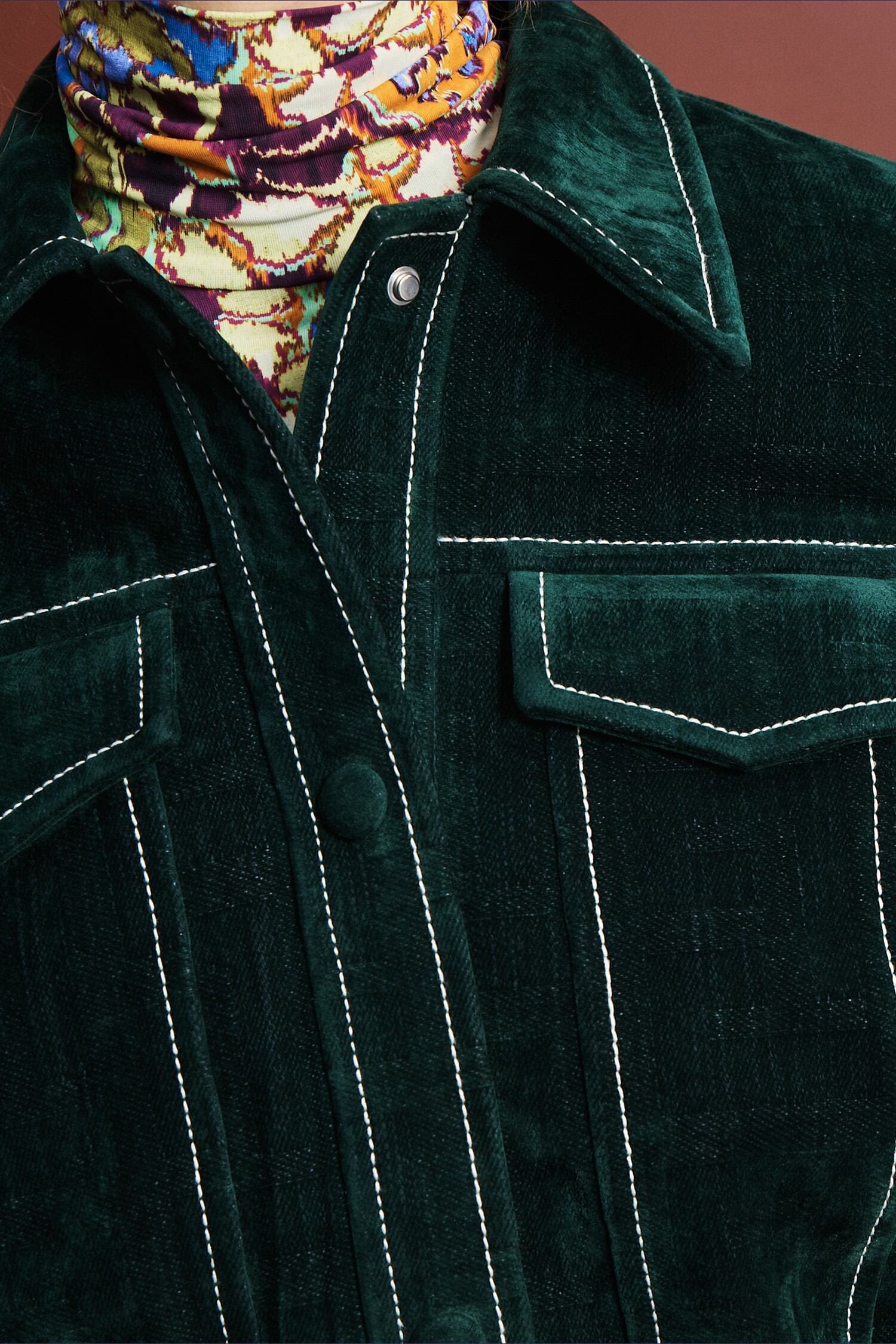 Alemäis Johnny Jacket veste courte velours coton surpiquée
