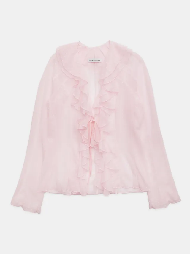 Ester Manas Bolero pois rose mesh à volants