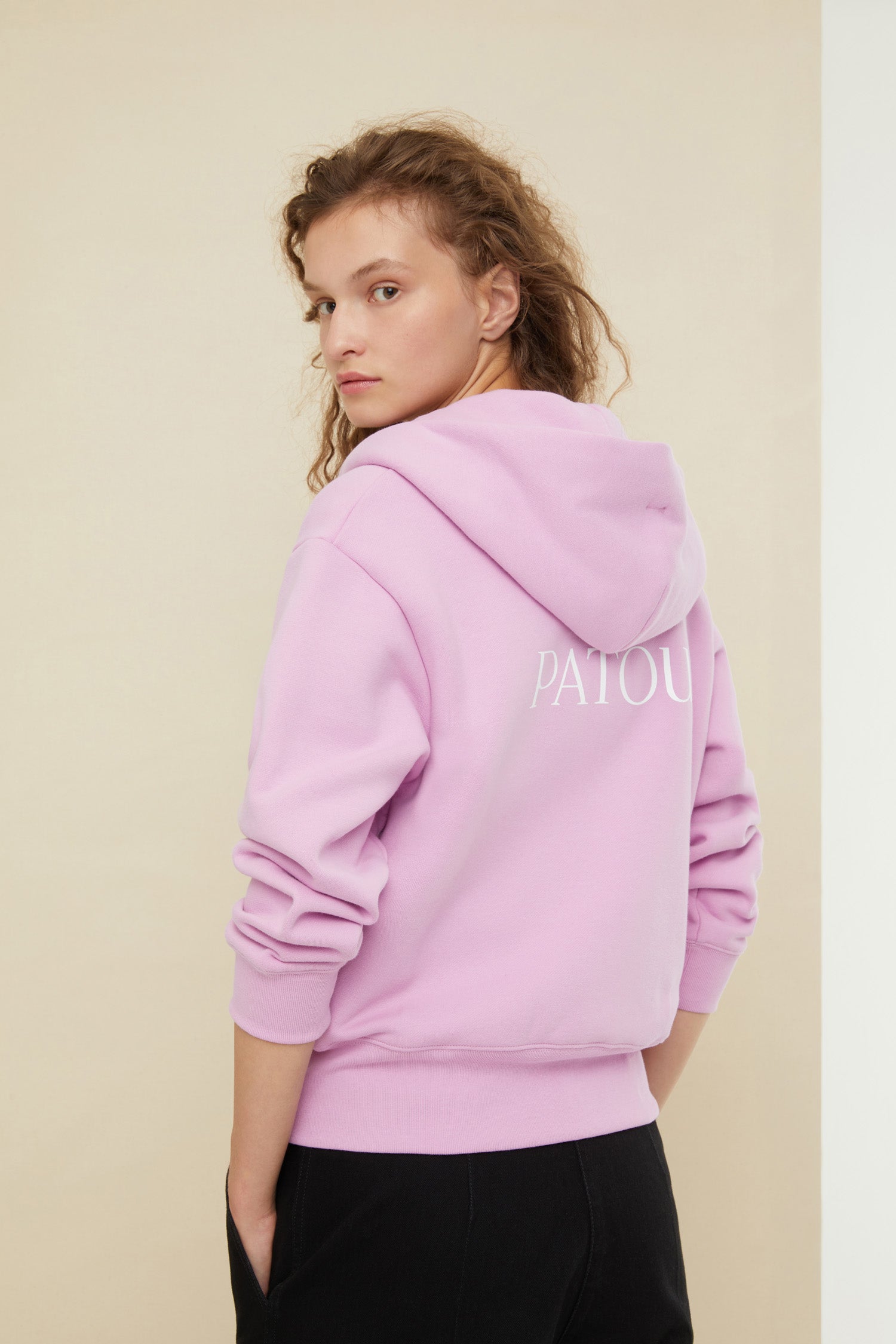 Patou JE007 H21JE0079995475L sweat zip lilas coton bio