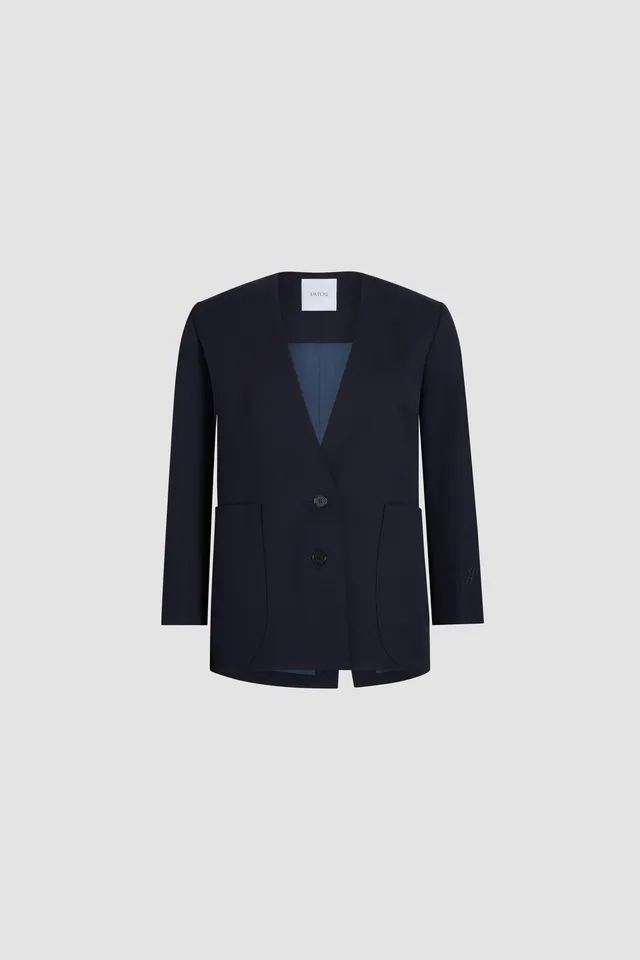 Patou JA051 veste bleu marine laine technique