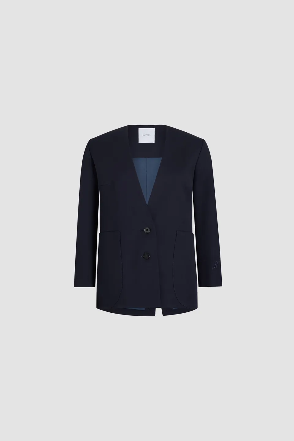 Patou JA051 veste bleu marine laine technique