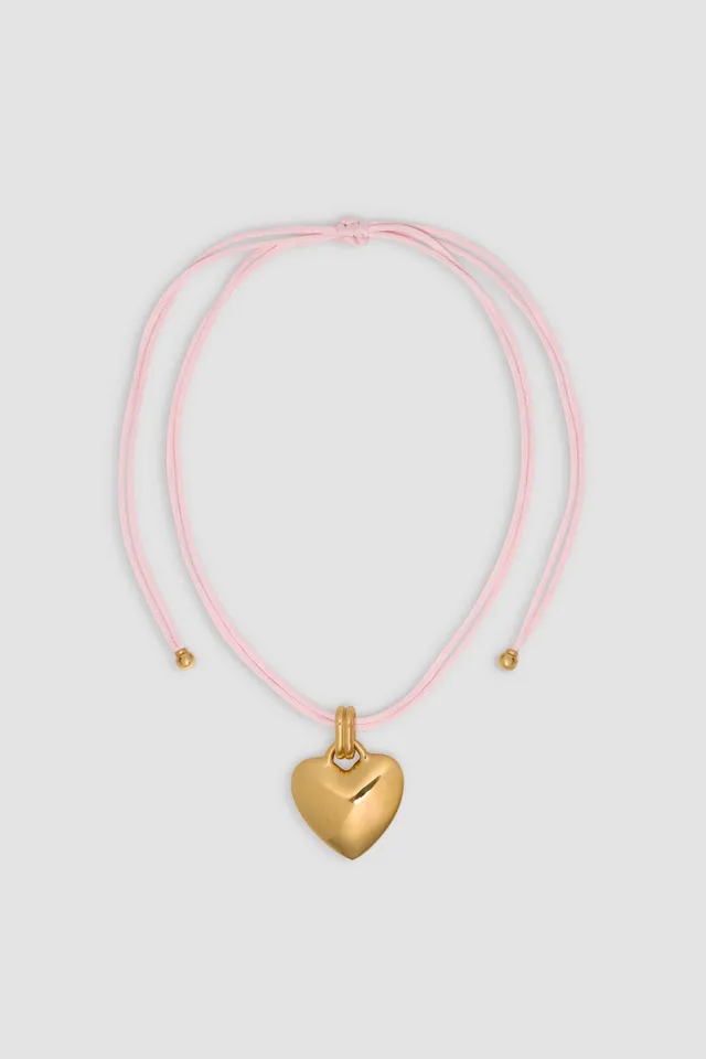 Patou Jewellery JW150 collier coeur rose cordon TU
